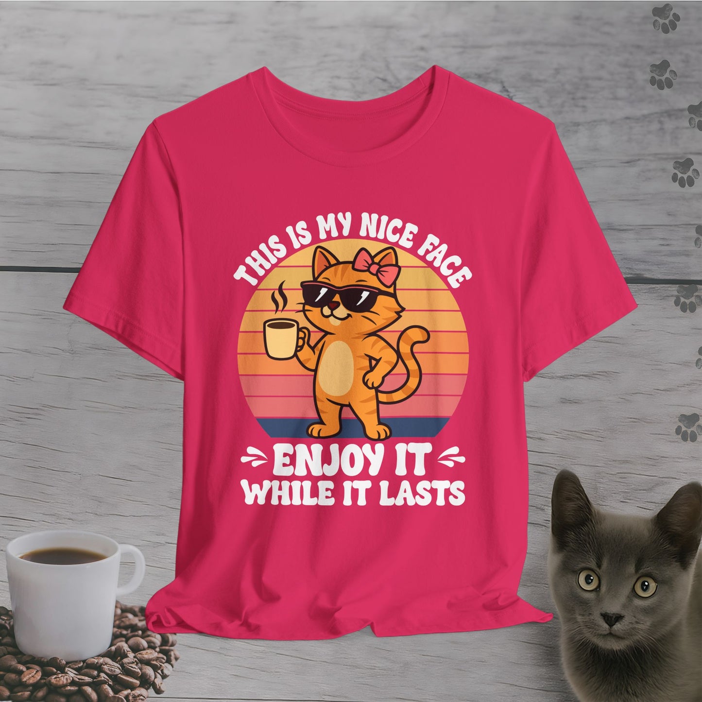 Coffee Cat Nice Face Warning T-Shirt