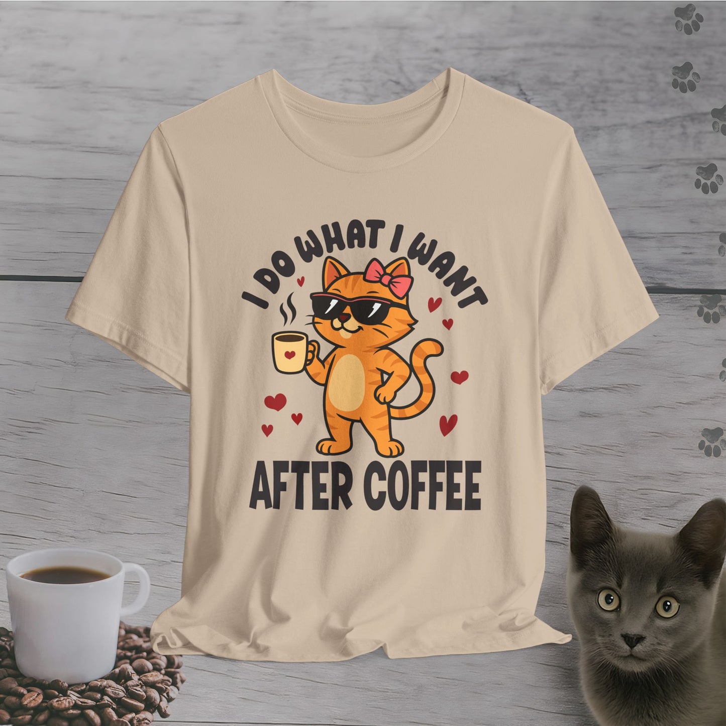Attitude After Coffee Cat T-Shirt