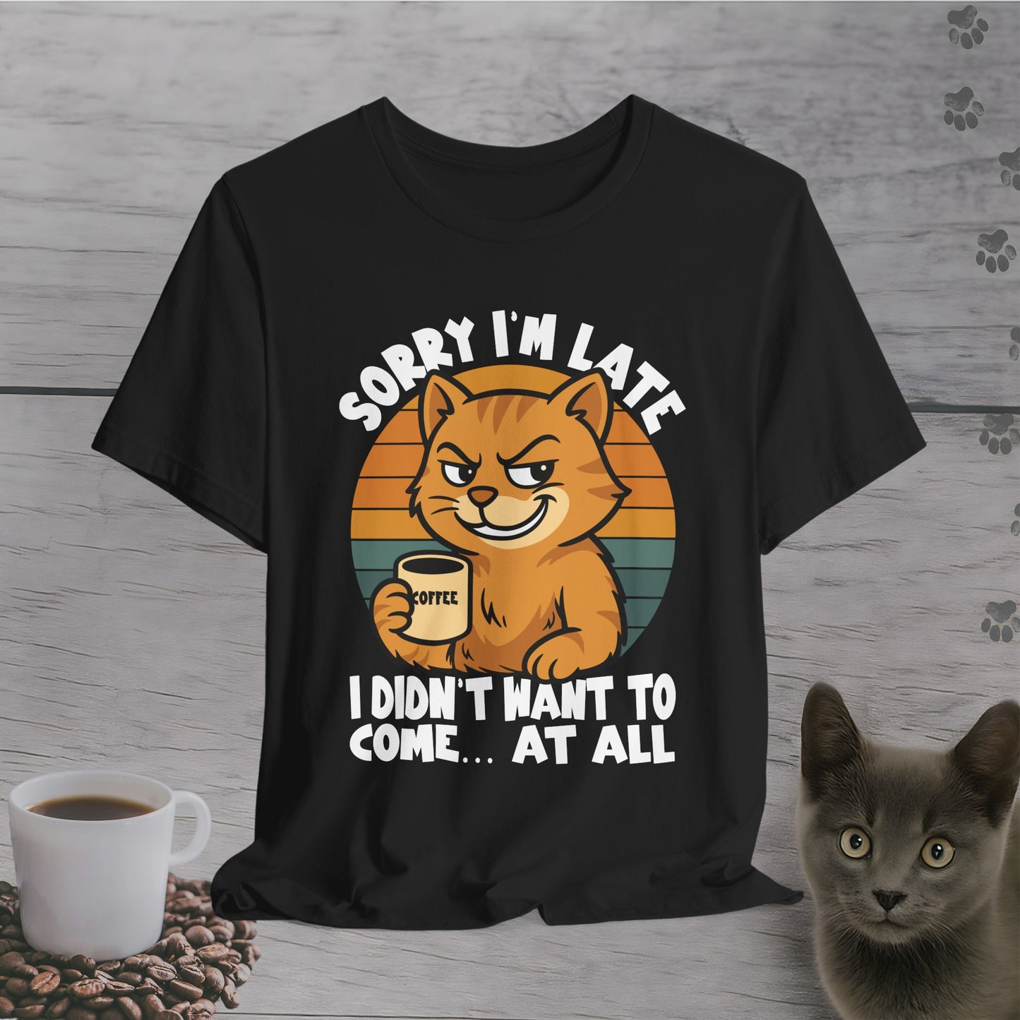 Caffeinated Unwilling Cat T-Shirt