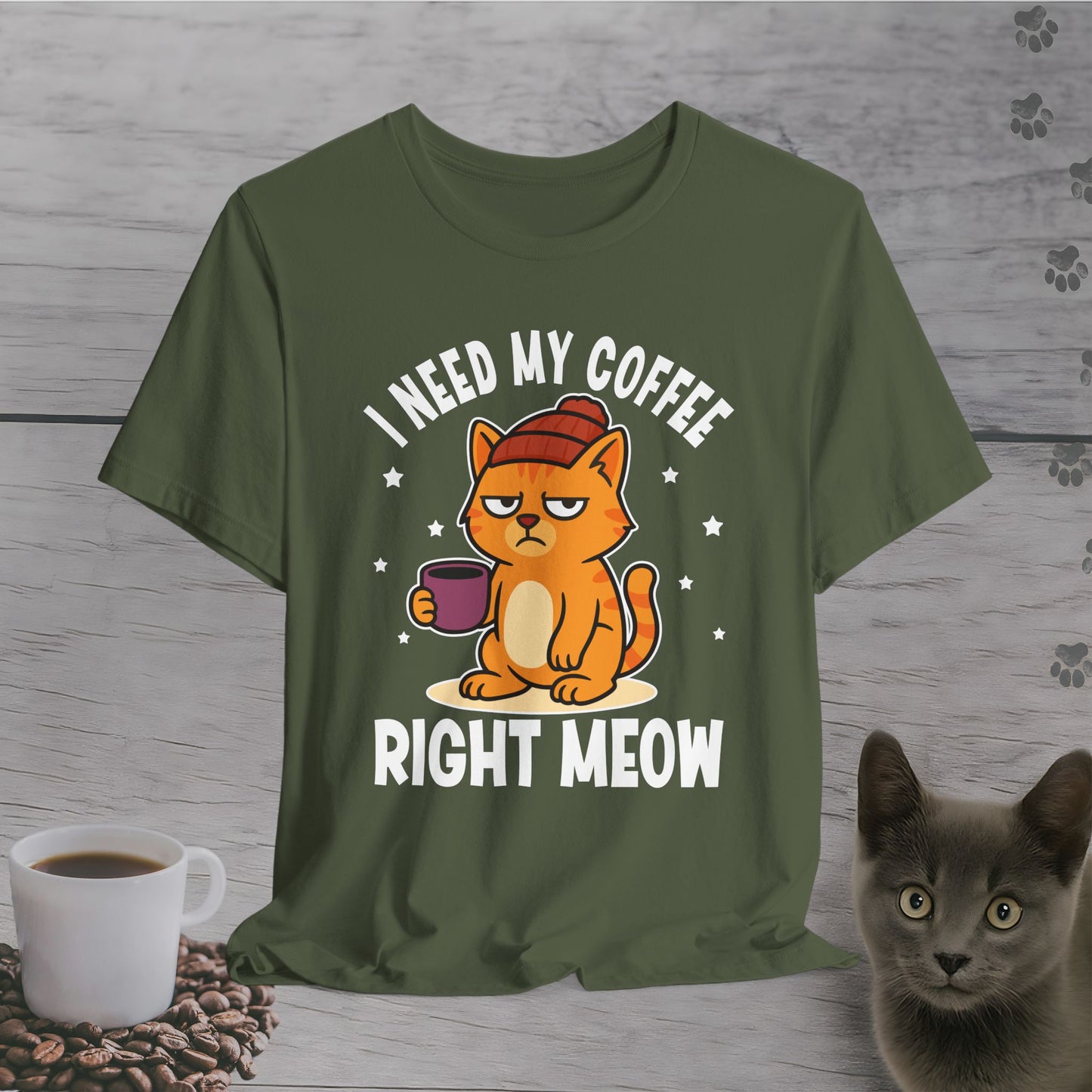 Coffee Right Meow Cat T-Shirt