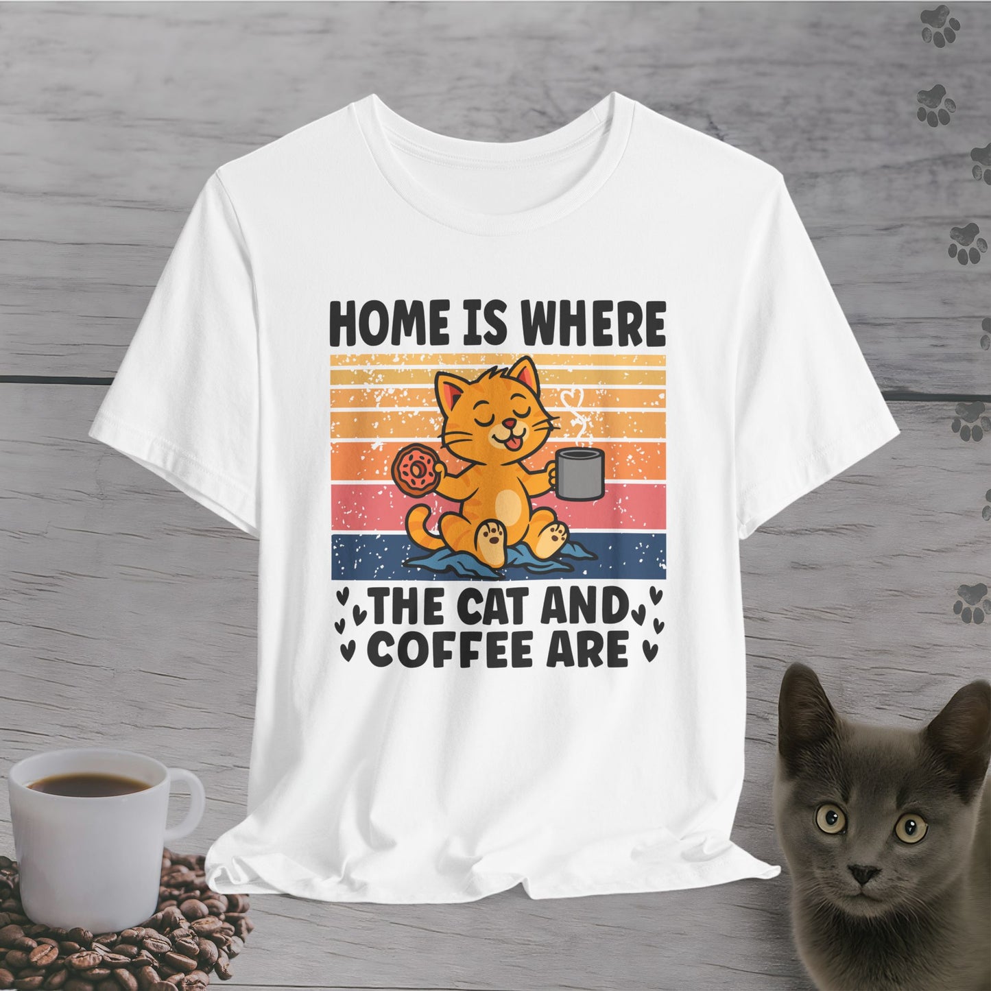 Home with Cat and Coffee T-Shirt