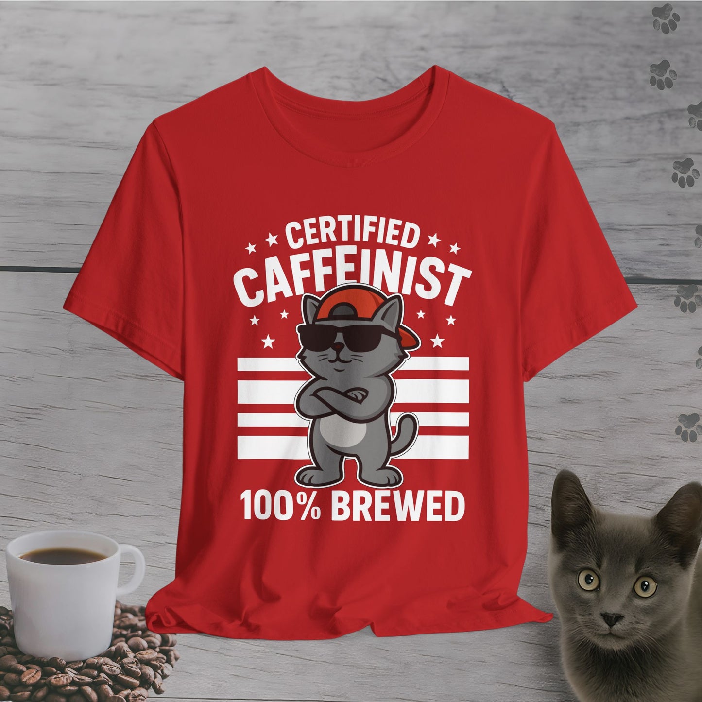Certified Caffeinist Cat T-Shirt