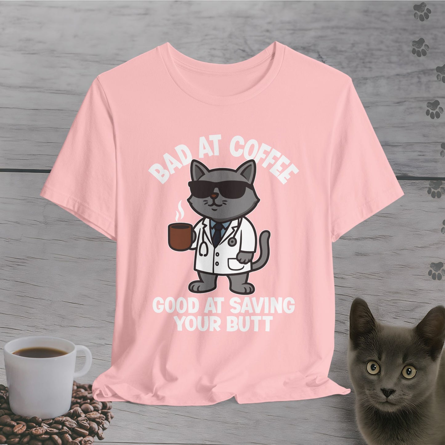 Butt-Saving Coffee Cat T-Shirt