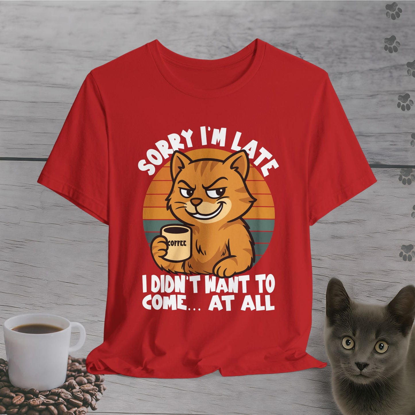 Caffeinated Unwilling Cat T-Shirt