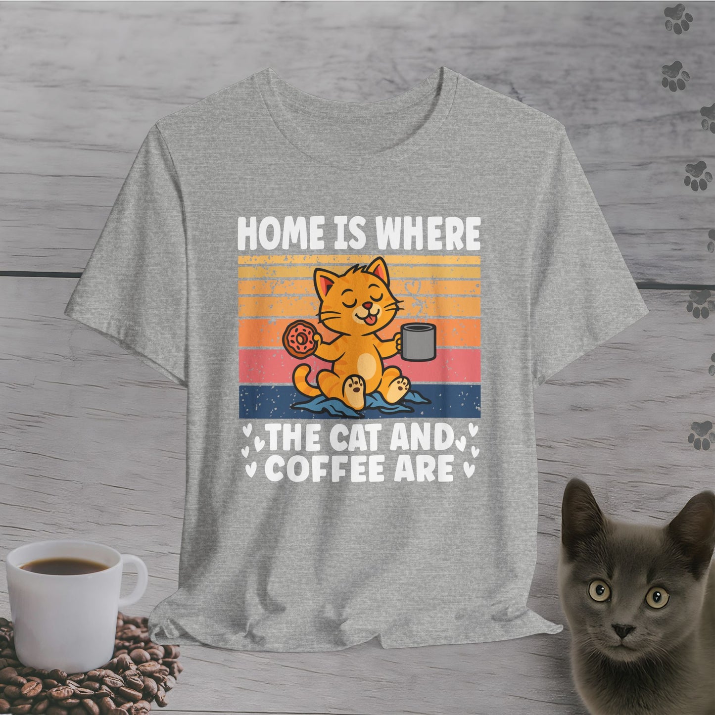Home with Cat and Coffee T-Shirt