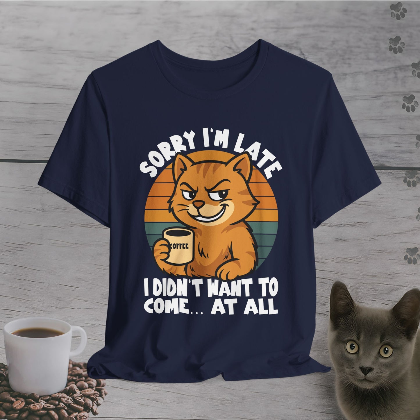 Caffeinated Unwilling Cat T-Shirt