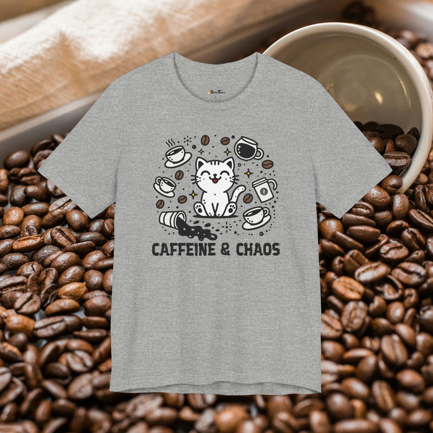 Cat Lover's Caffeine & Chaos T-Shirt