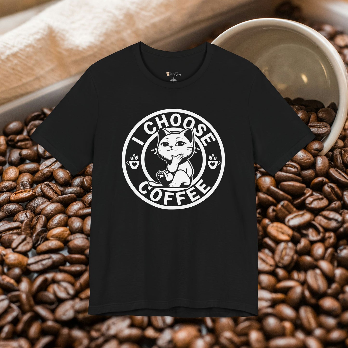Wise Cat Chooses Coffee T-Shirt