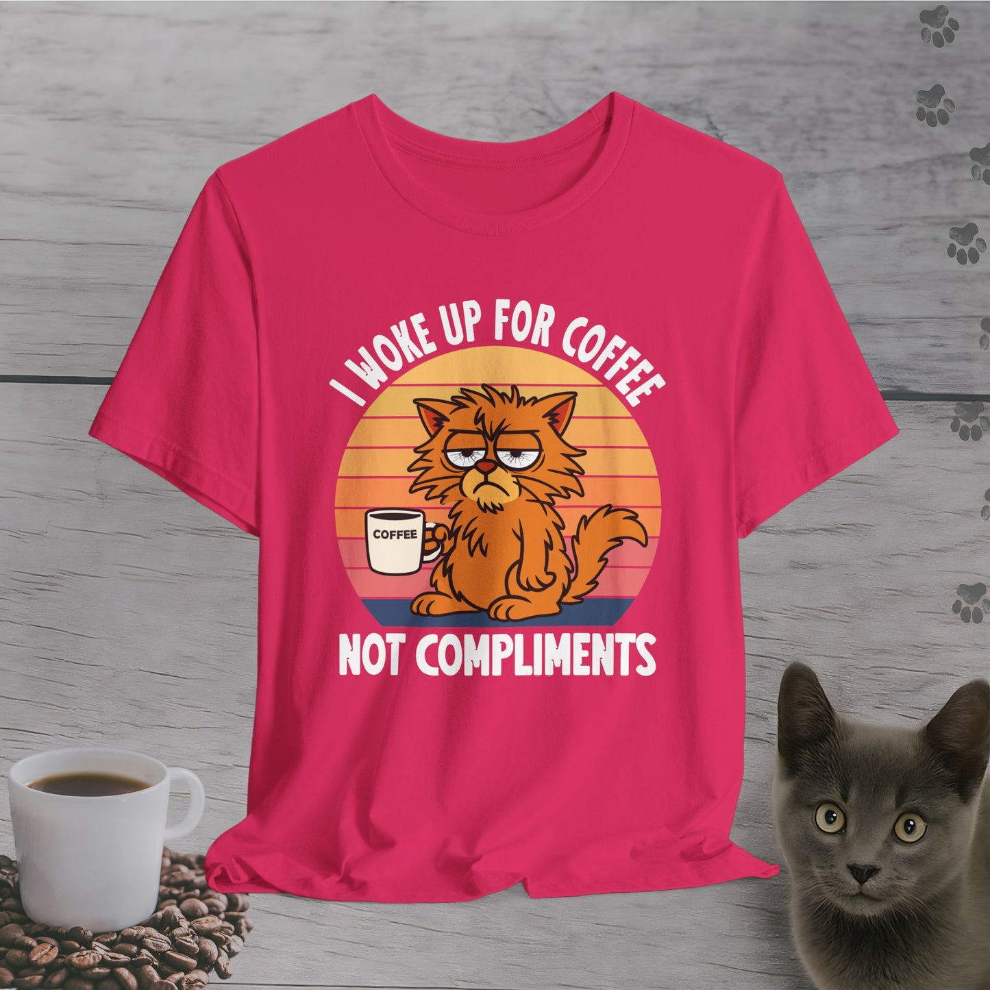 Coffee Not Compliments Cat T-Shirt