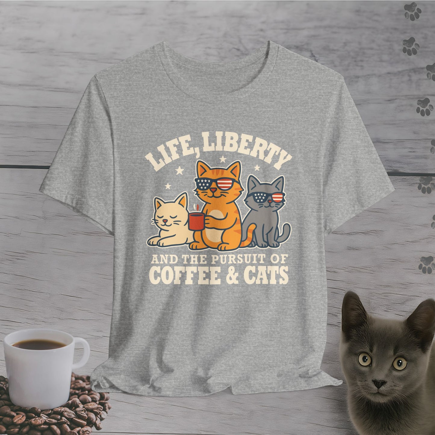 Freedom, Coffee & Cats T-Shirt