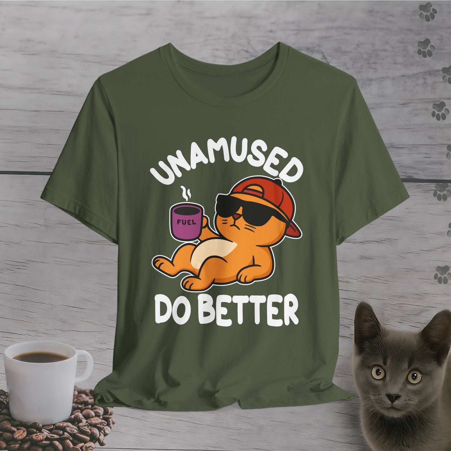 Unamused Coffee Cat T-Shirt