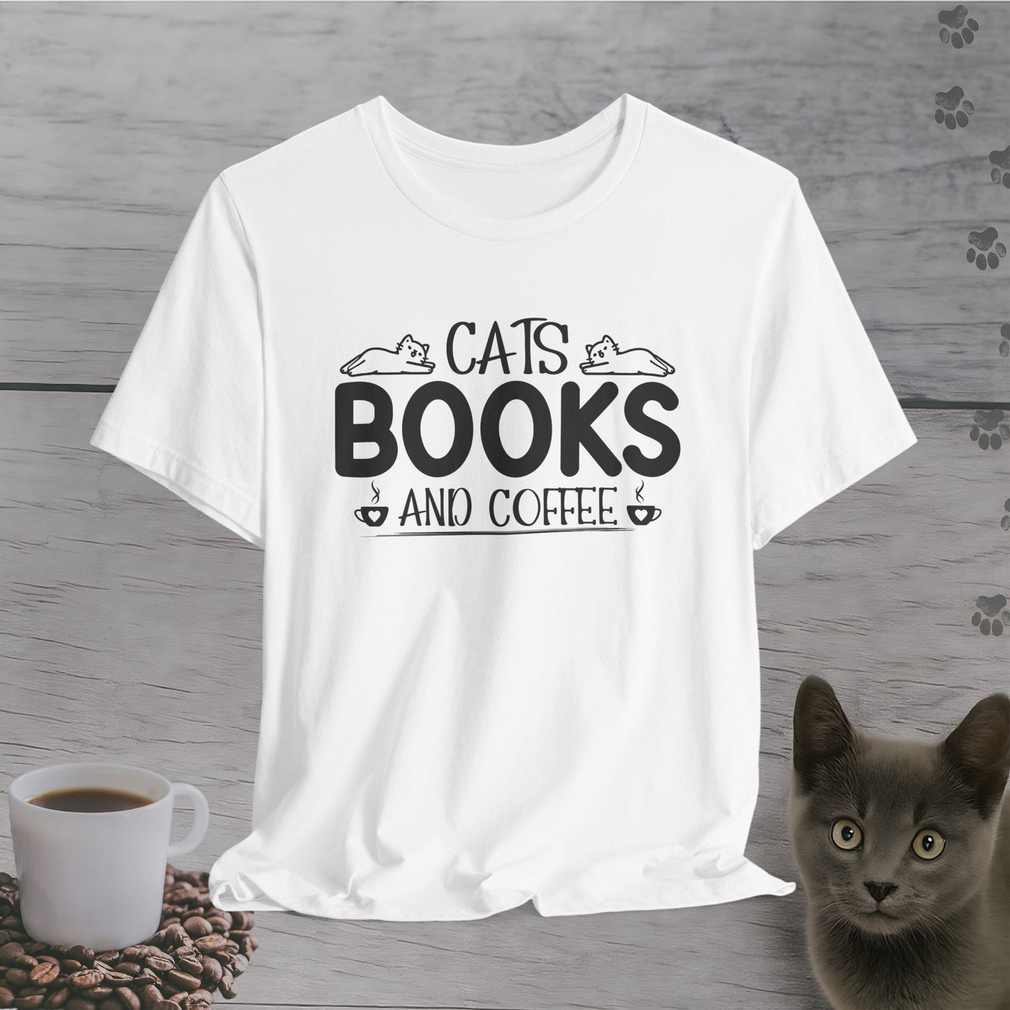 Cats, Books and Coffee T-Shirt