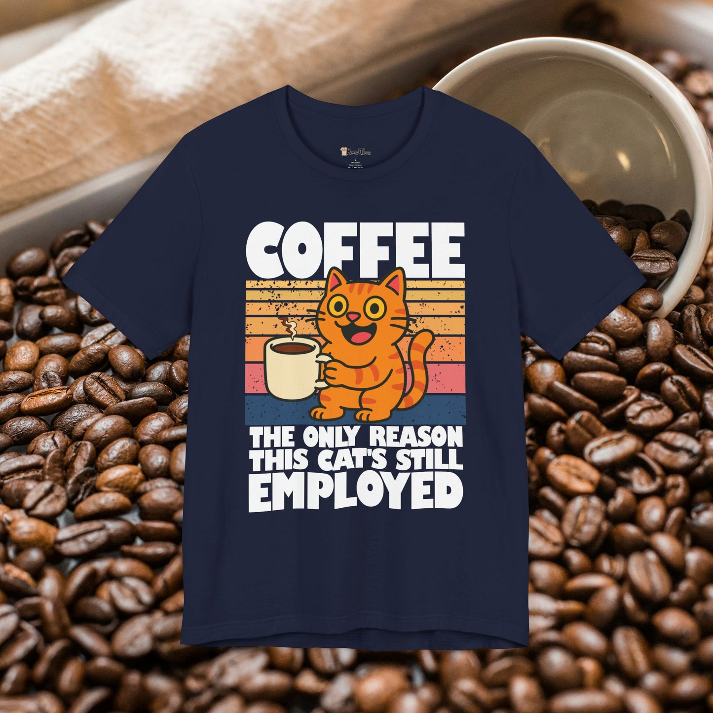 Adorable Employed by Coffee Cat T-Shirt