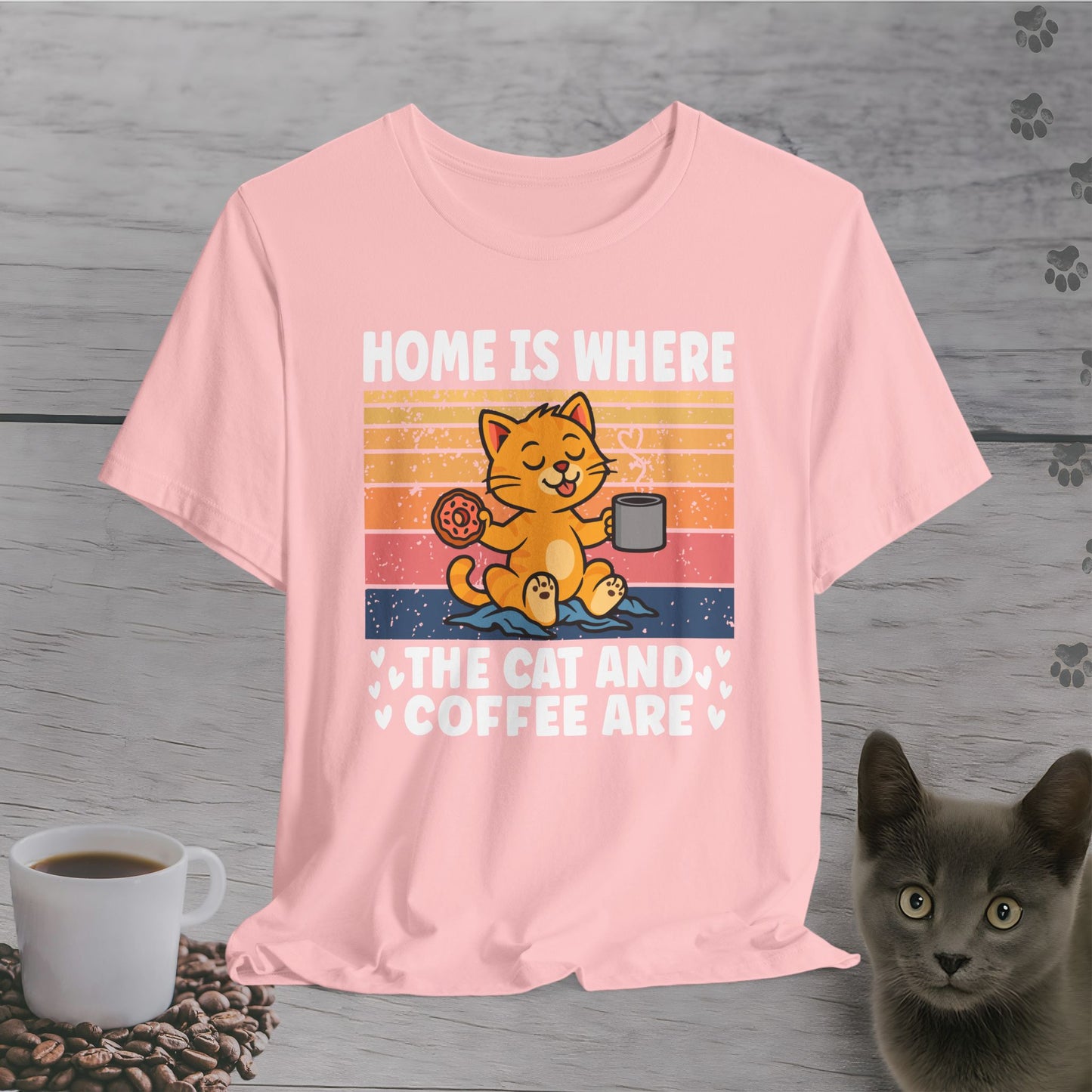 Home with Cat and Coffee T-Shirt
