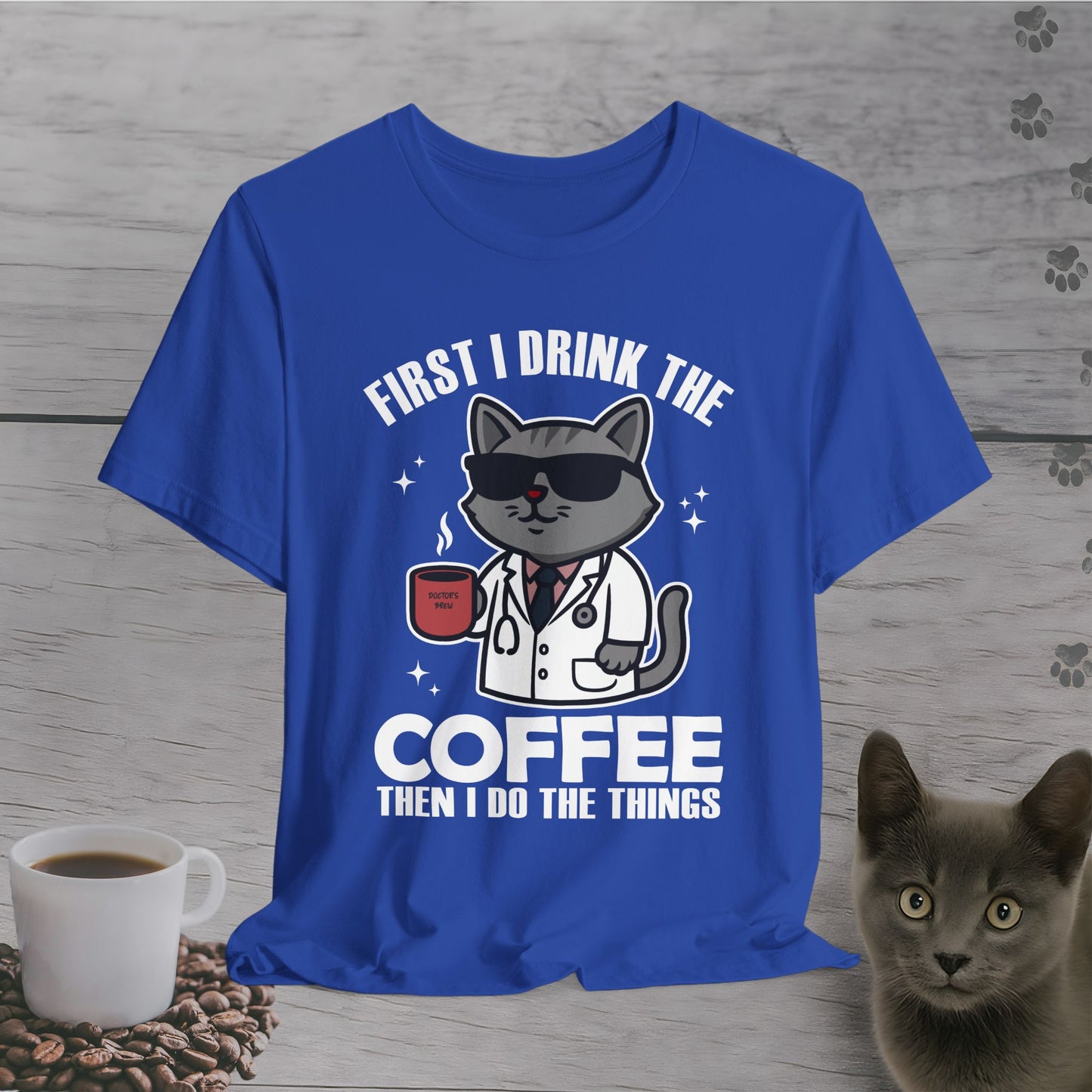 Coffee First Then Things Cat T-Shirt