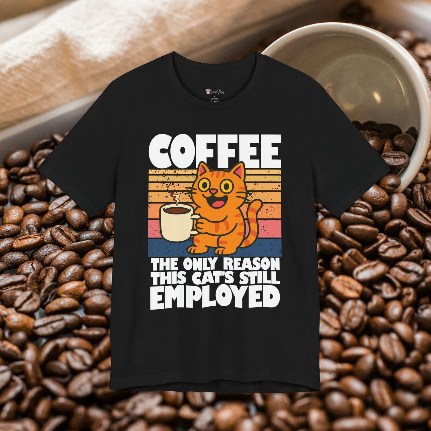 Adorable Employed by Coffee Cat T-Shirt