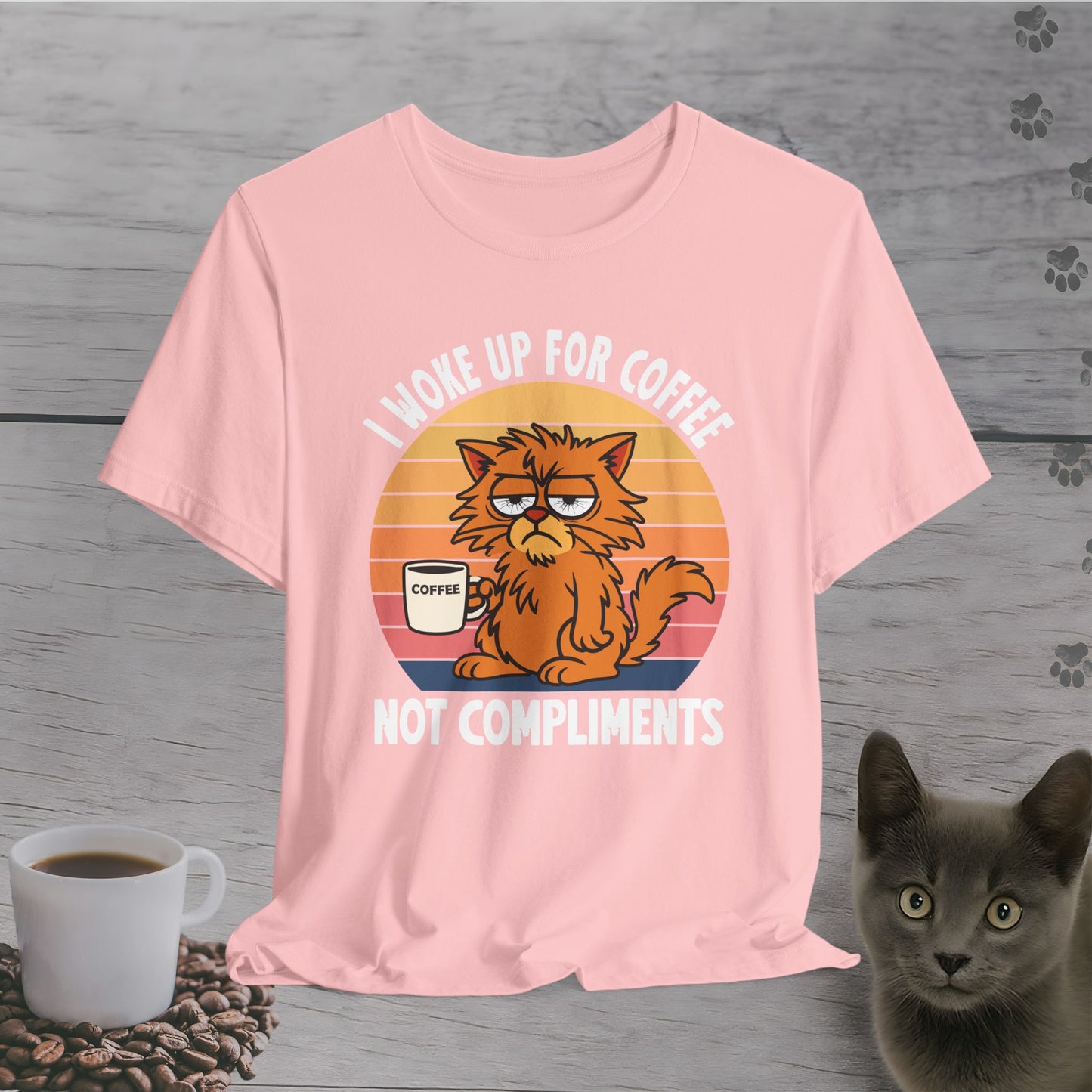 Coffee Not Compliments Cat T-Shirt