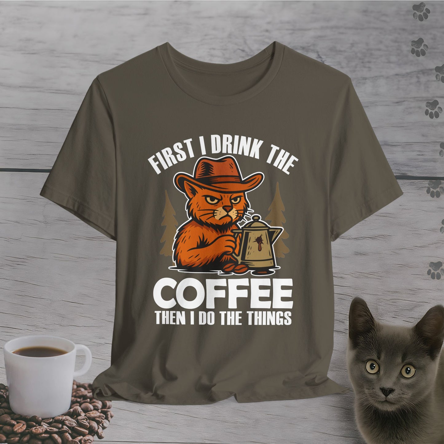 First Coffee Then Cat Things T-Shirt