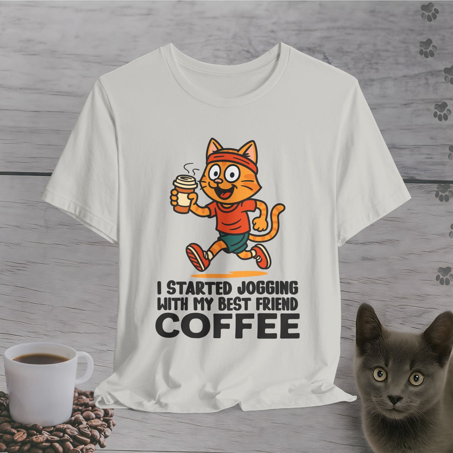 Running with My Coffee Cat T-Shirt