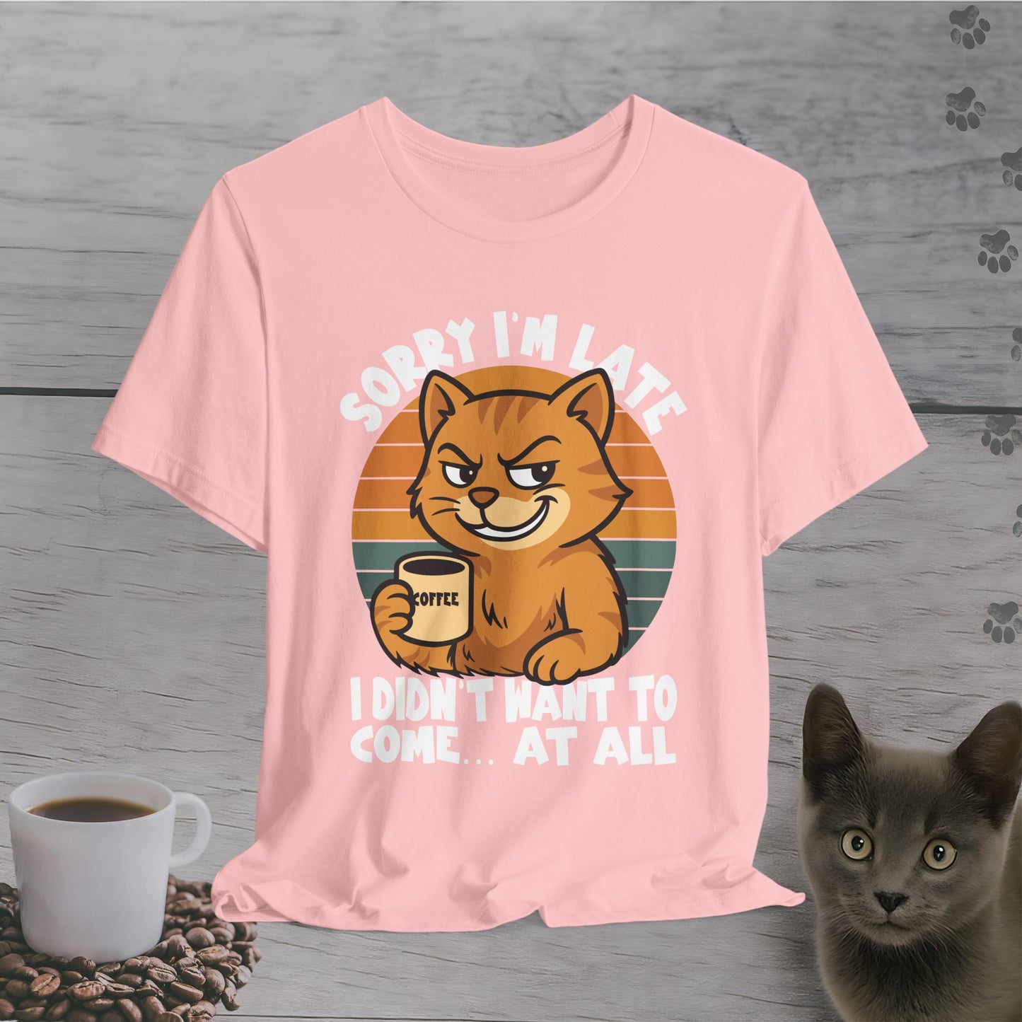 Caffeinated Unwilling Cat T-Shirt