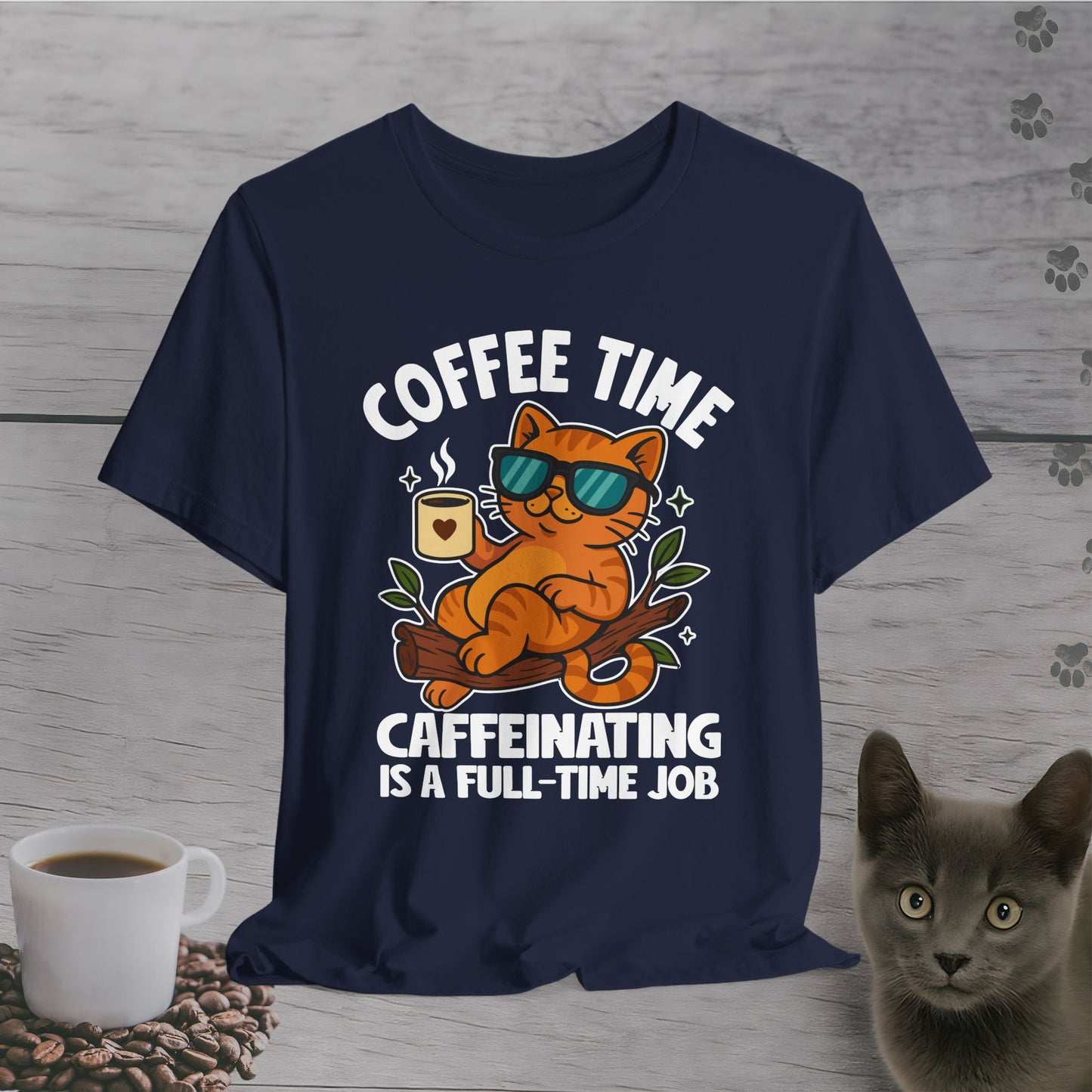 Caffeinating Cat Time T-Shirt