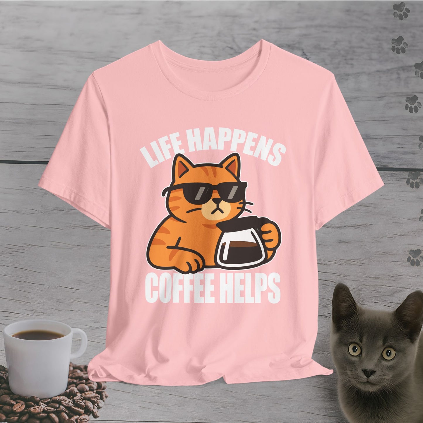Life Happens Coffee Cat T-Shirt