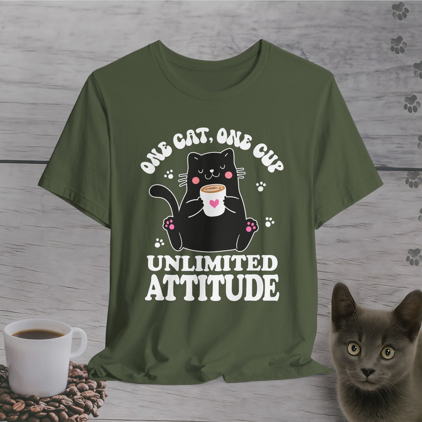 Feline Fueled Coffee T-Shirt