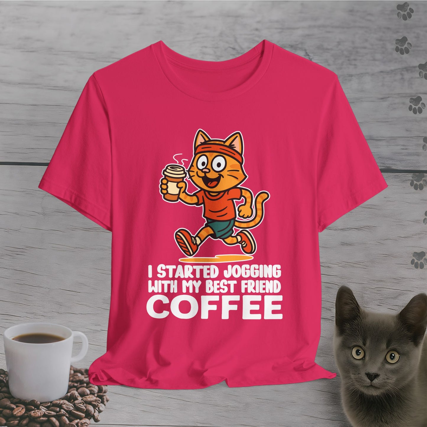 Running with My Coffee Cat T-Shirt