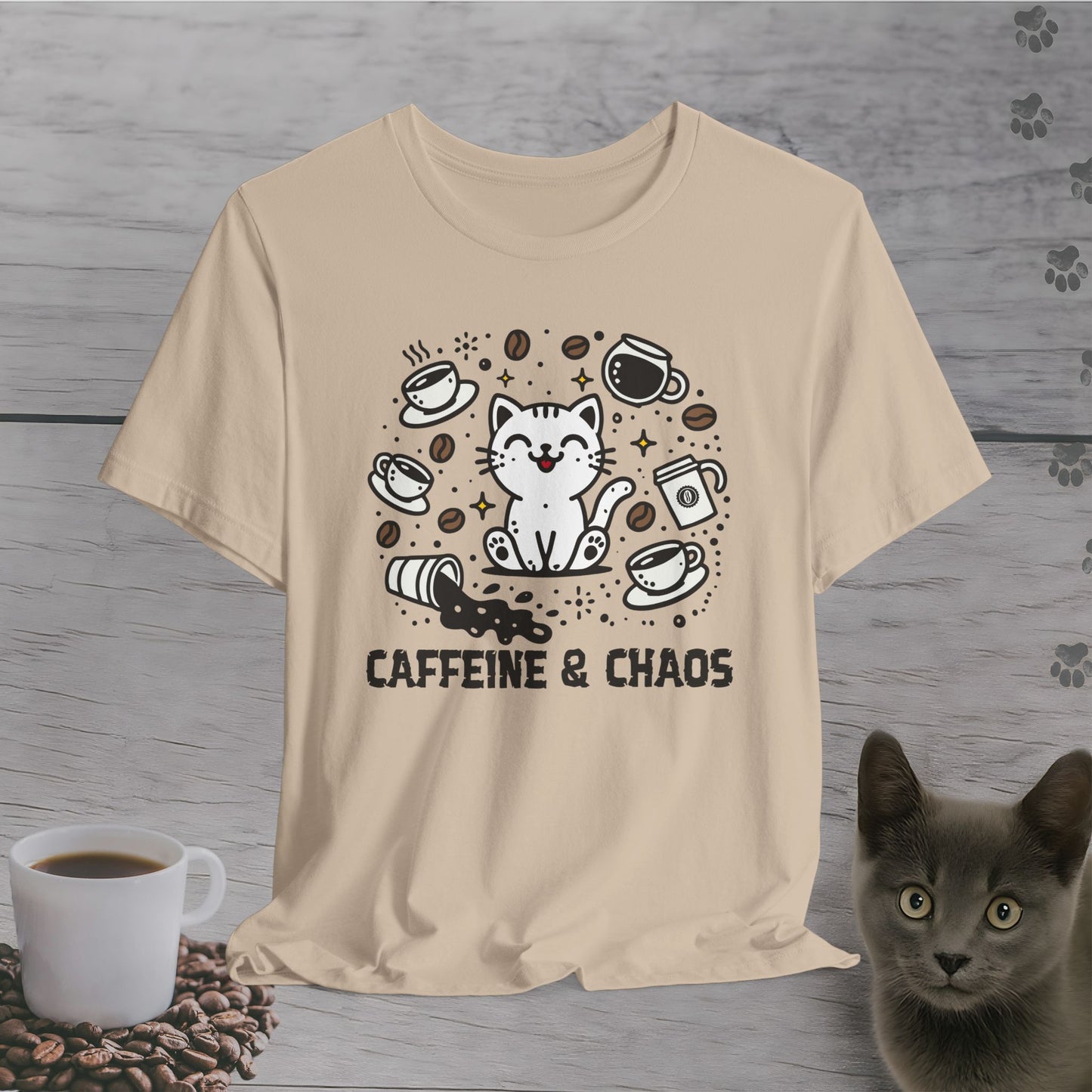 Cat Lover's Caffeine & Chaos T-Shirt