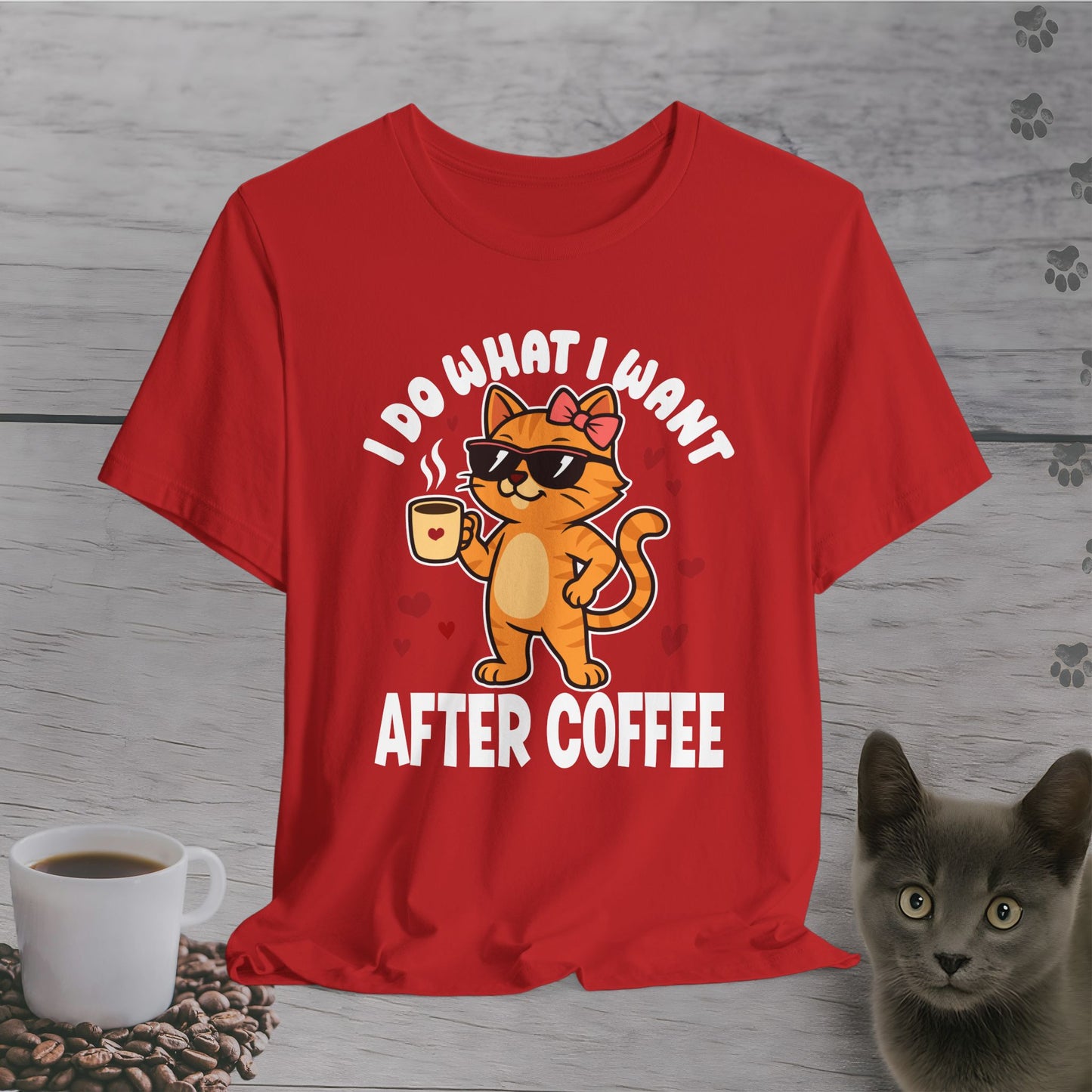 Attitude After Coffee Cat T-Shirt