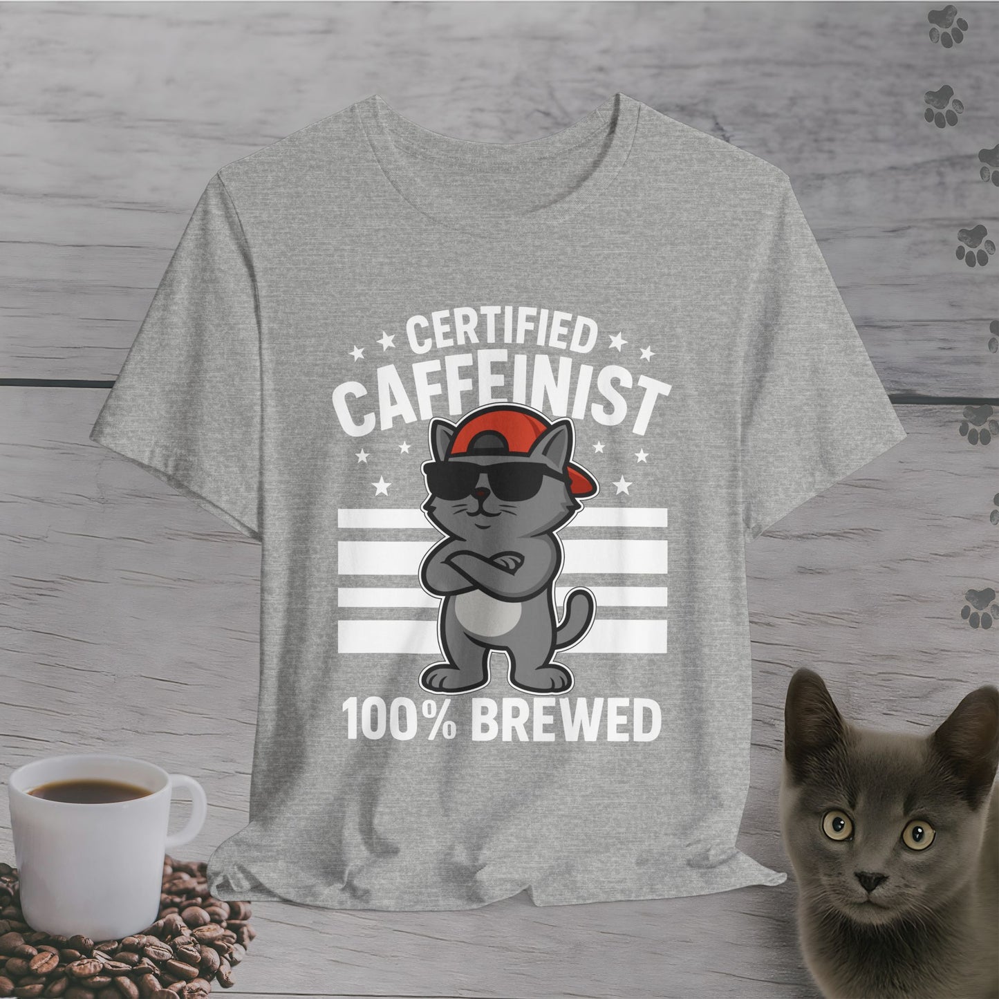 Certified Caffeinist Cat T-Shirt