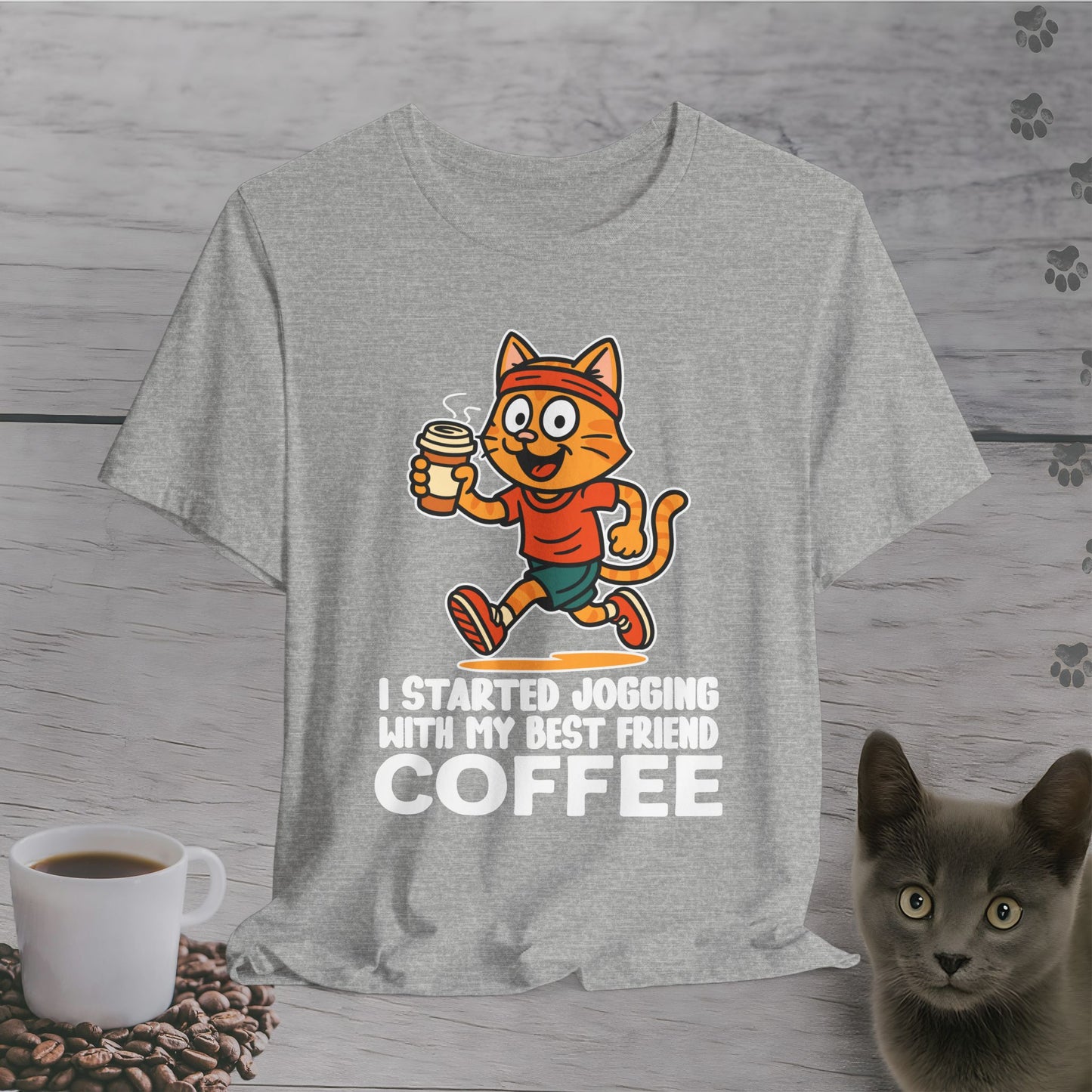Running with My Coffee Cat T-Shirt