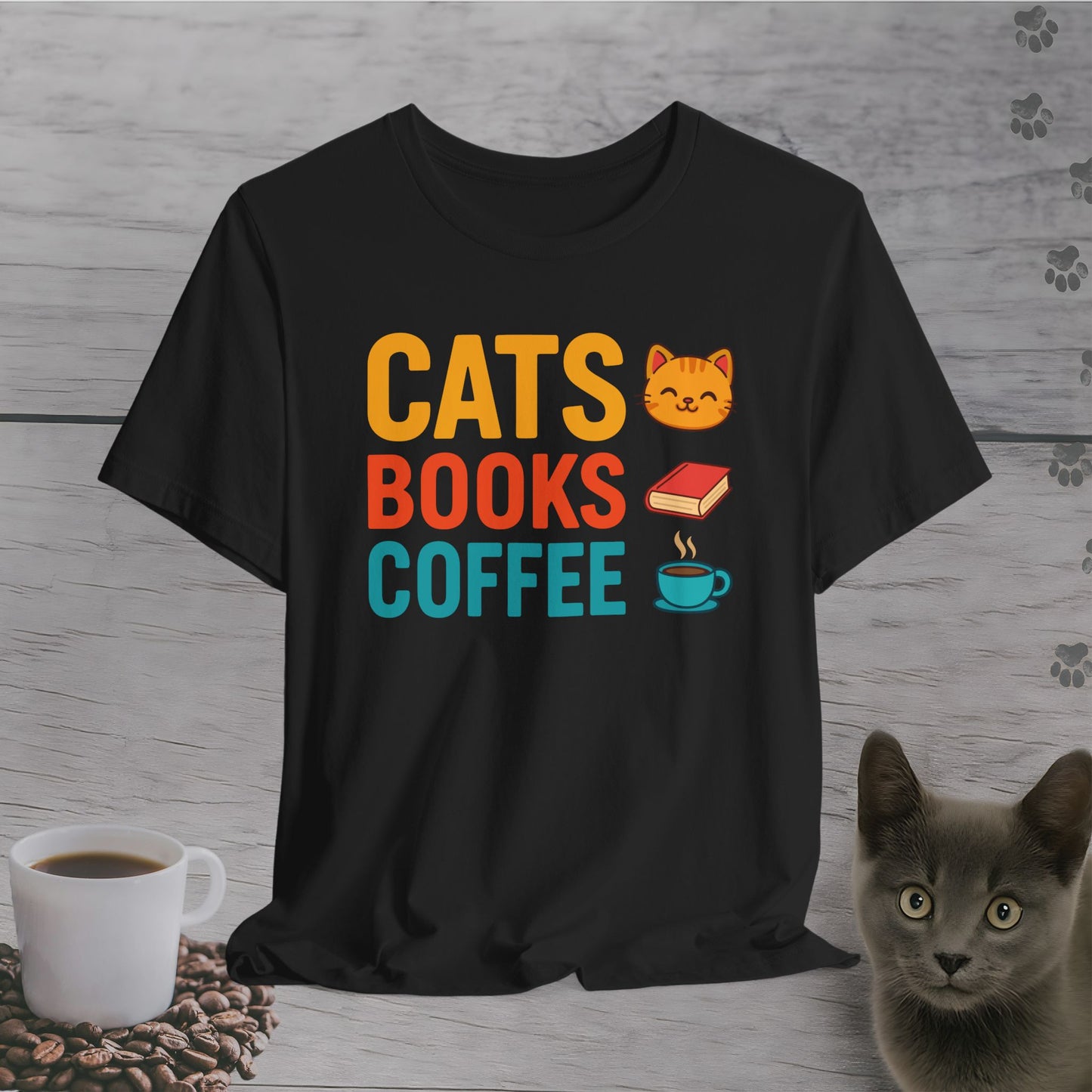Cats, Books & Coffee T-Shirt