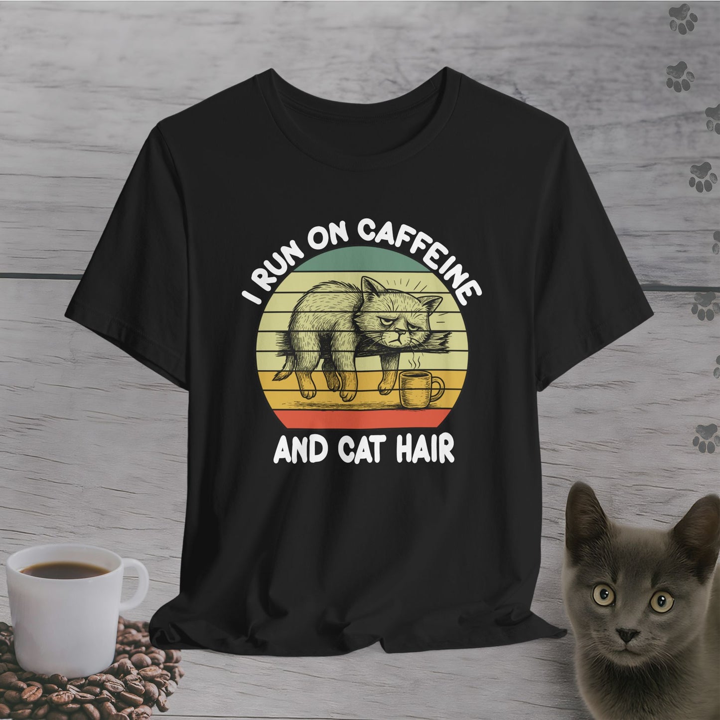 Messy But Caffeinated Cat T-Shirt