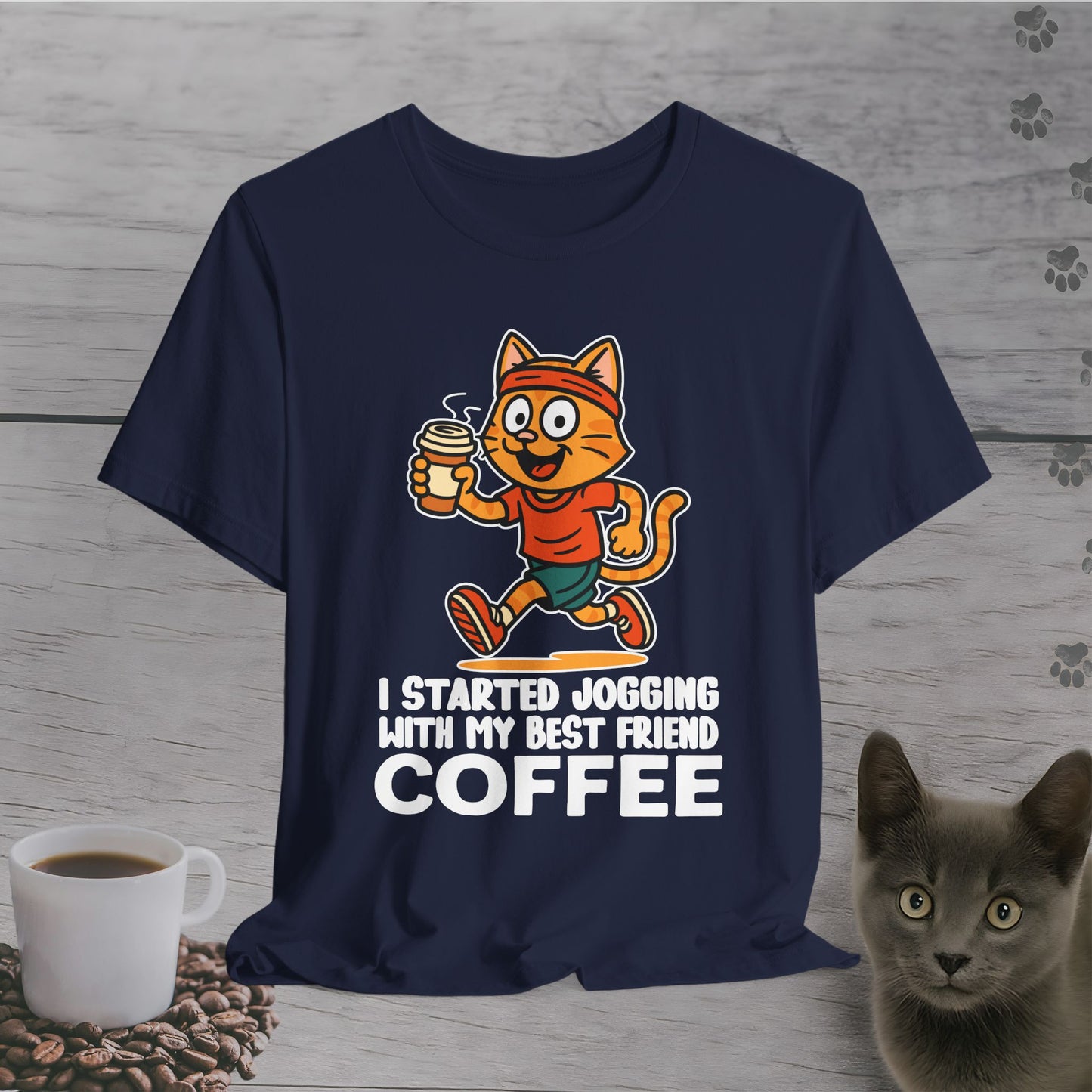 Running with My Coffee Cat T-Shirt