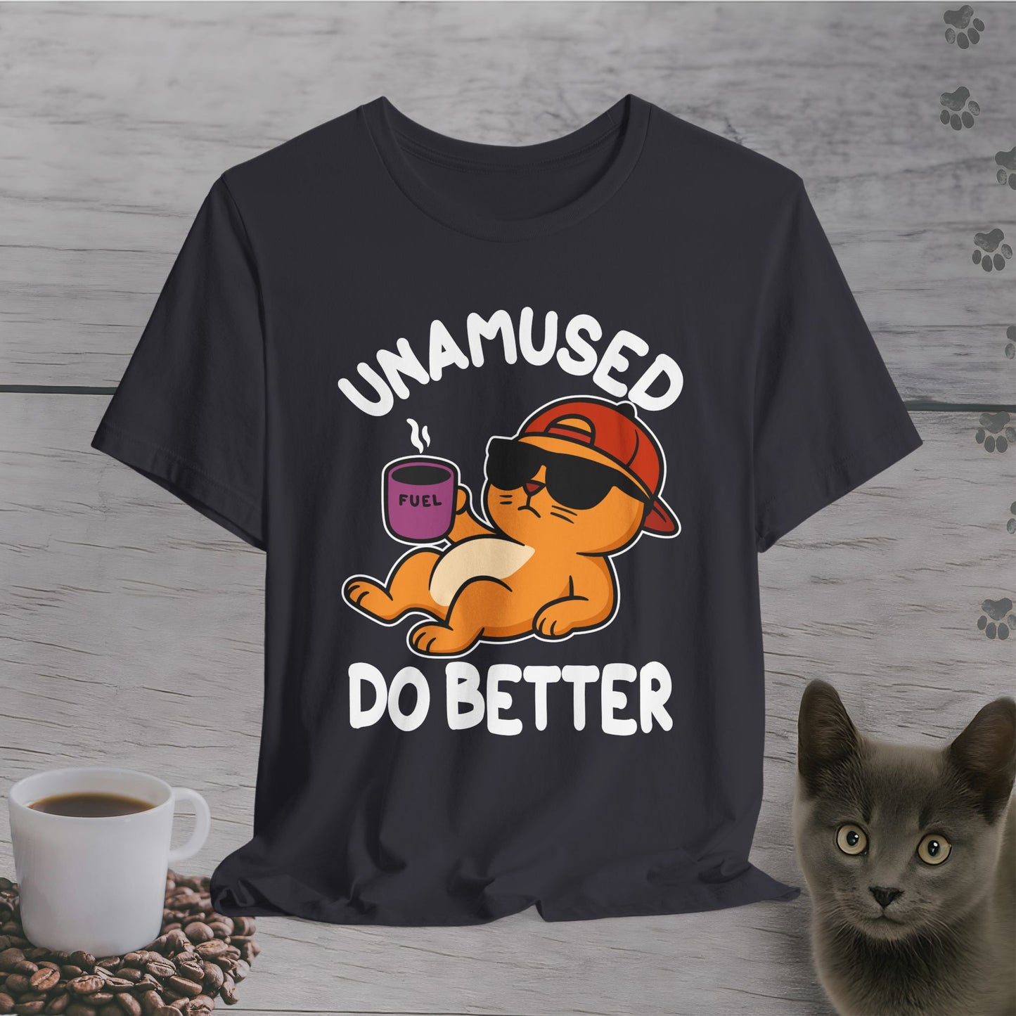 Unamused Coffee Cat T-Shirt