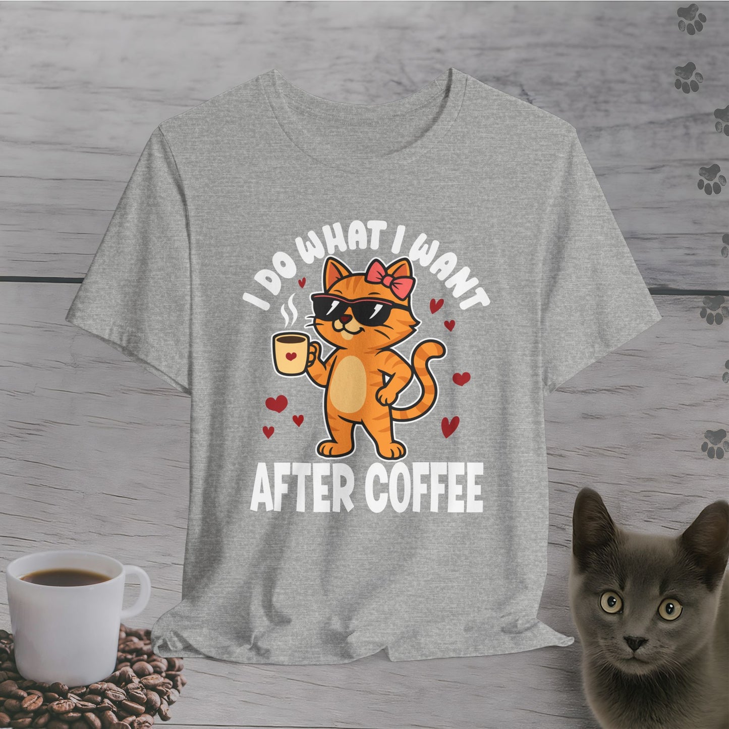 Attitude After Coffee Cat T-Shirt