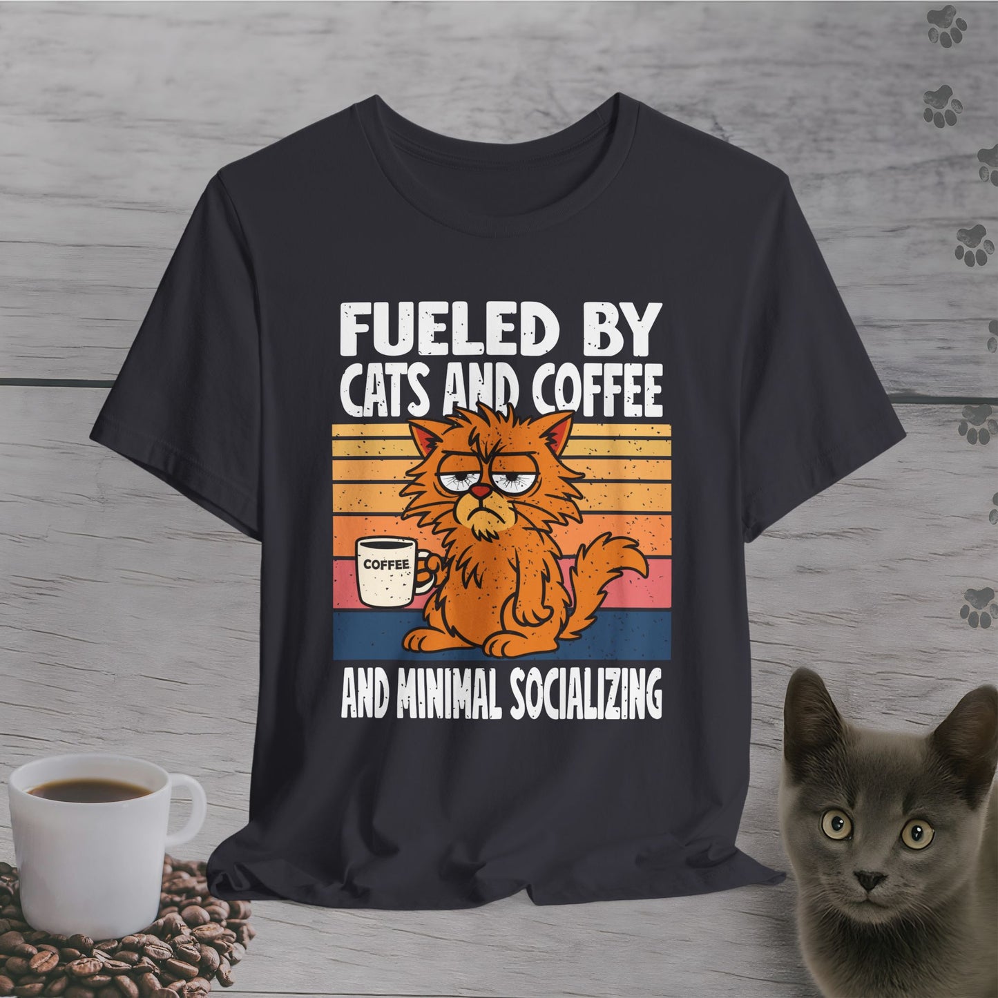Anti-Social Cat Coffee T-Shirt