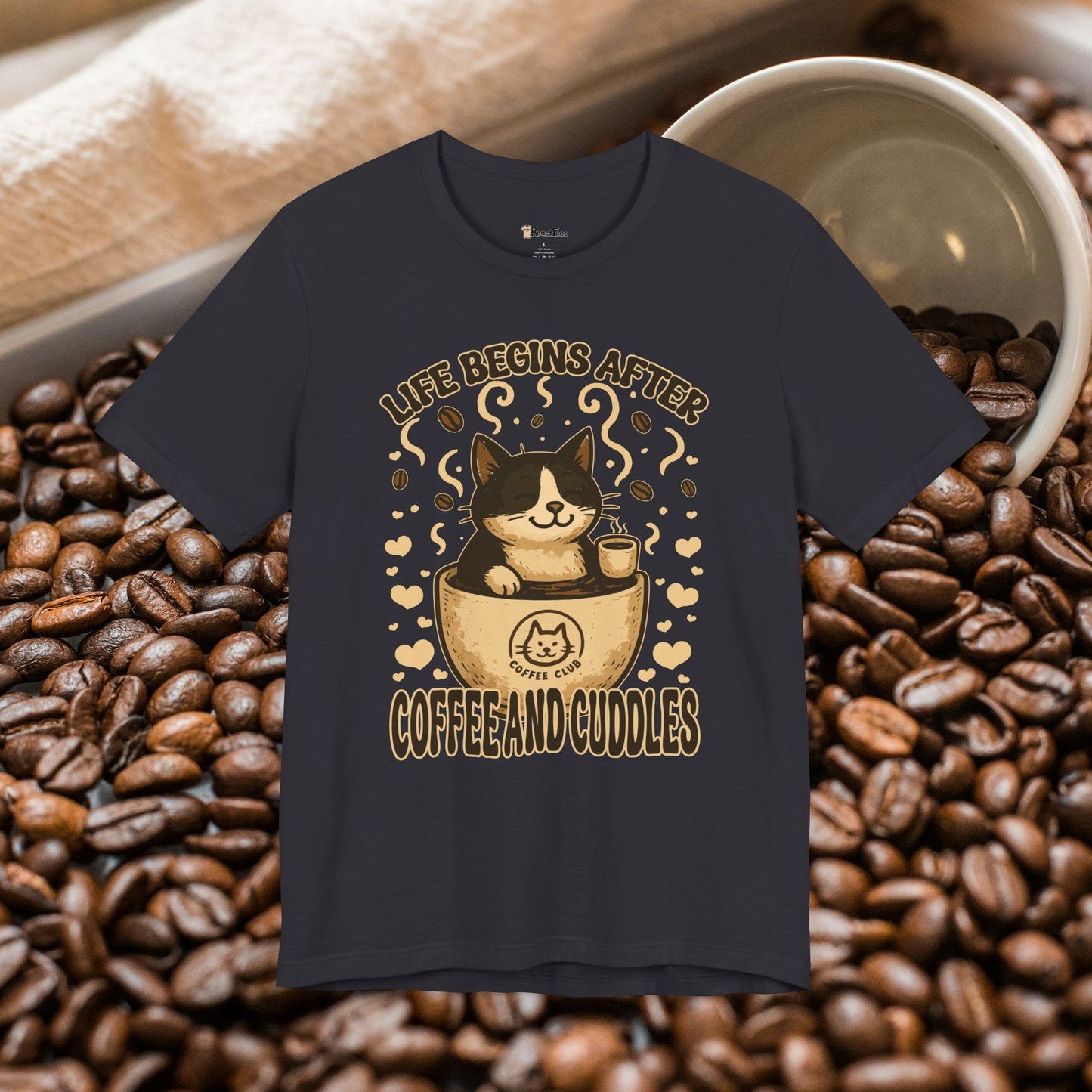 Coffee and Cuddles Cat T-Shirt