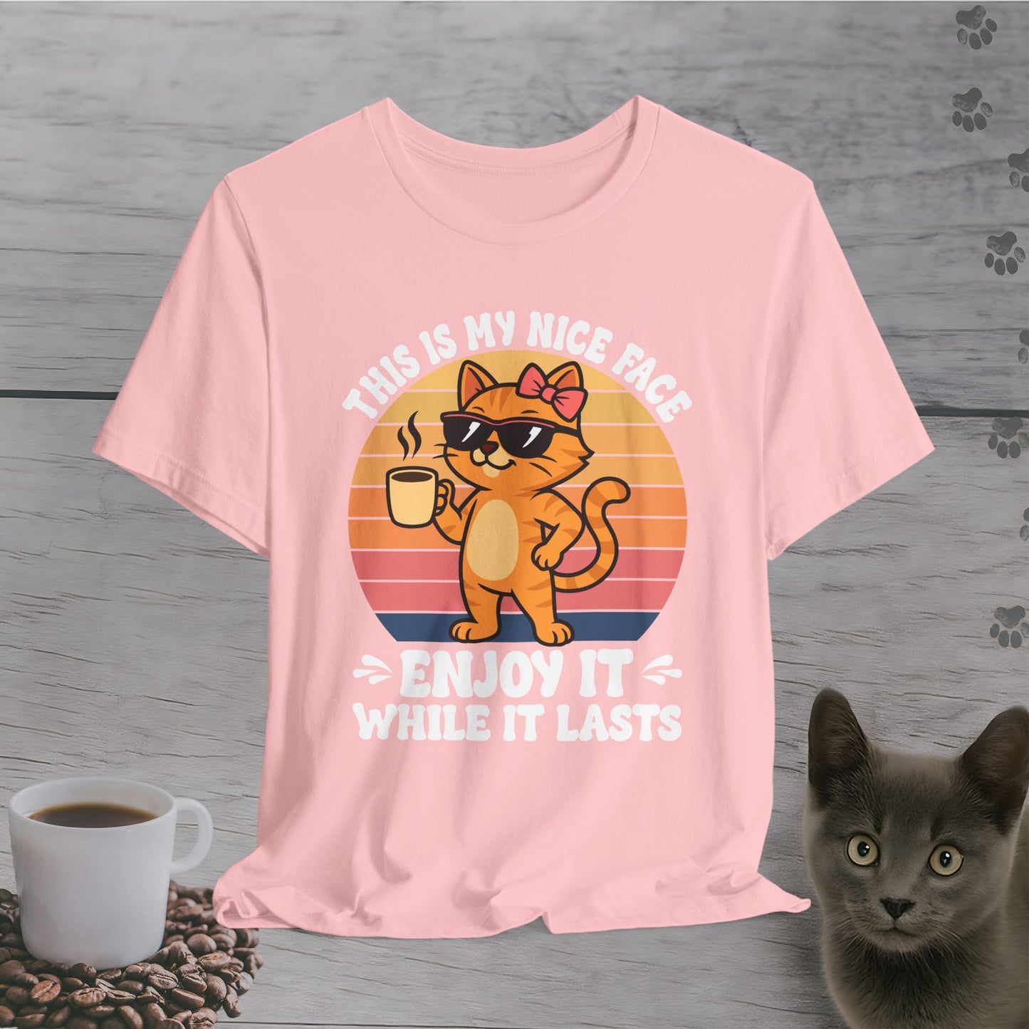 Coffee Cat Nice Face Warning T-Shirt