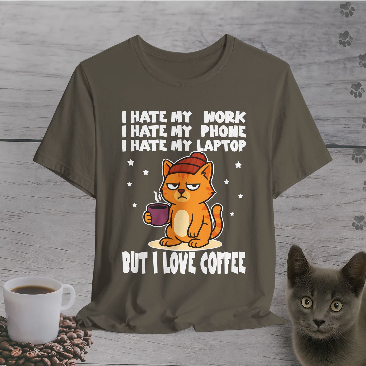 I Hate Everything But Coffee Cat T-Shirt