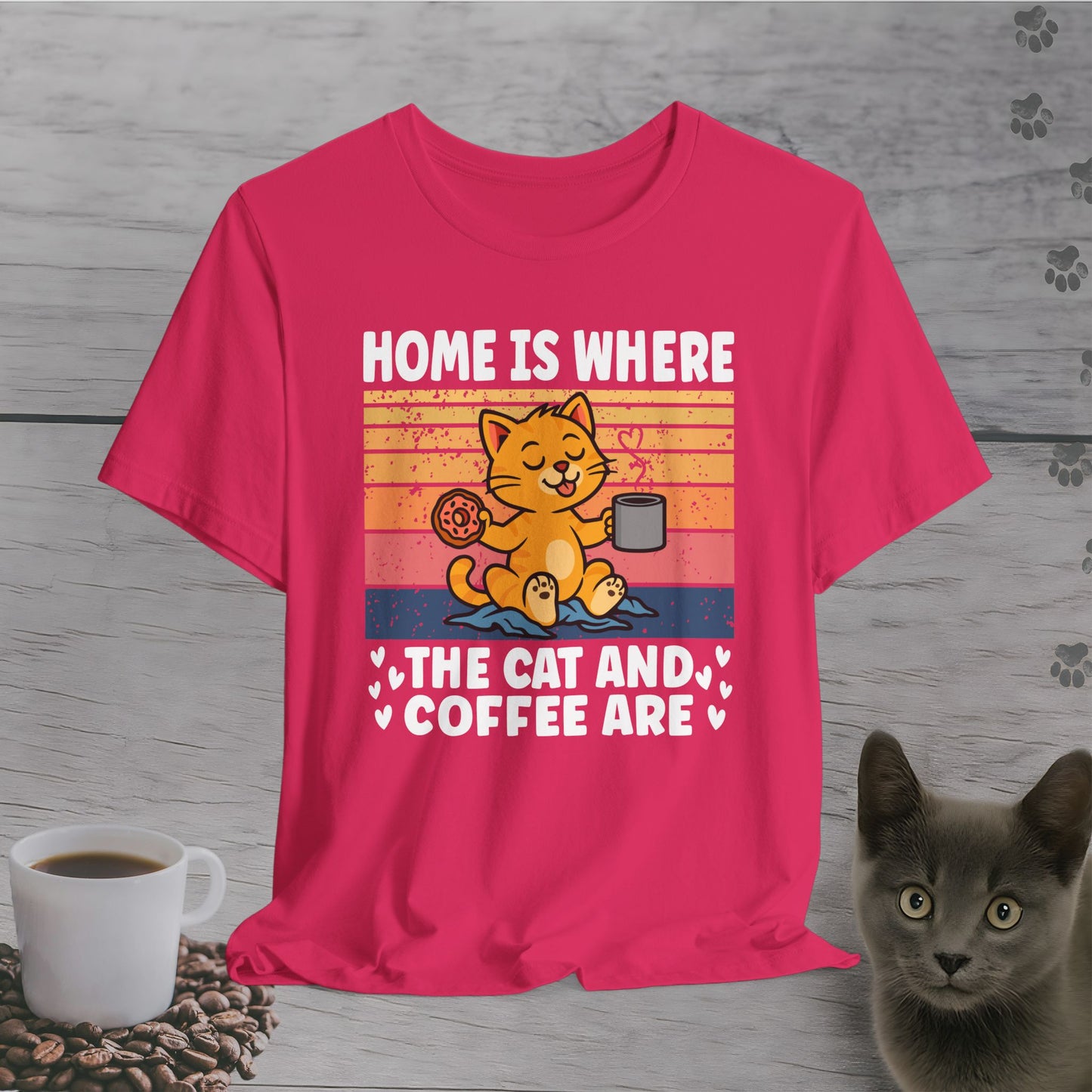 Home with Cat and Coffee T-Shirt