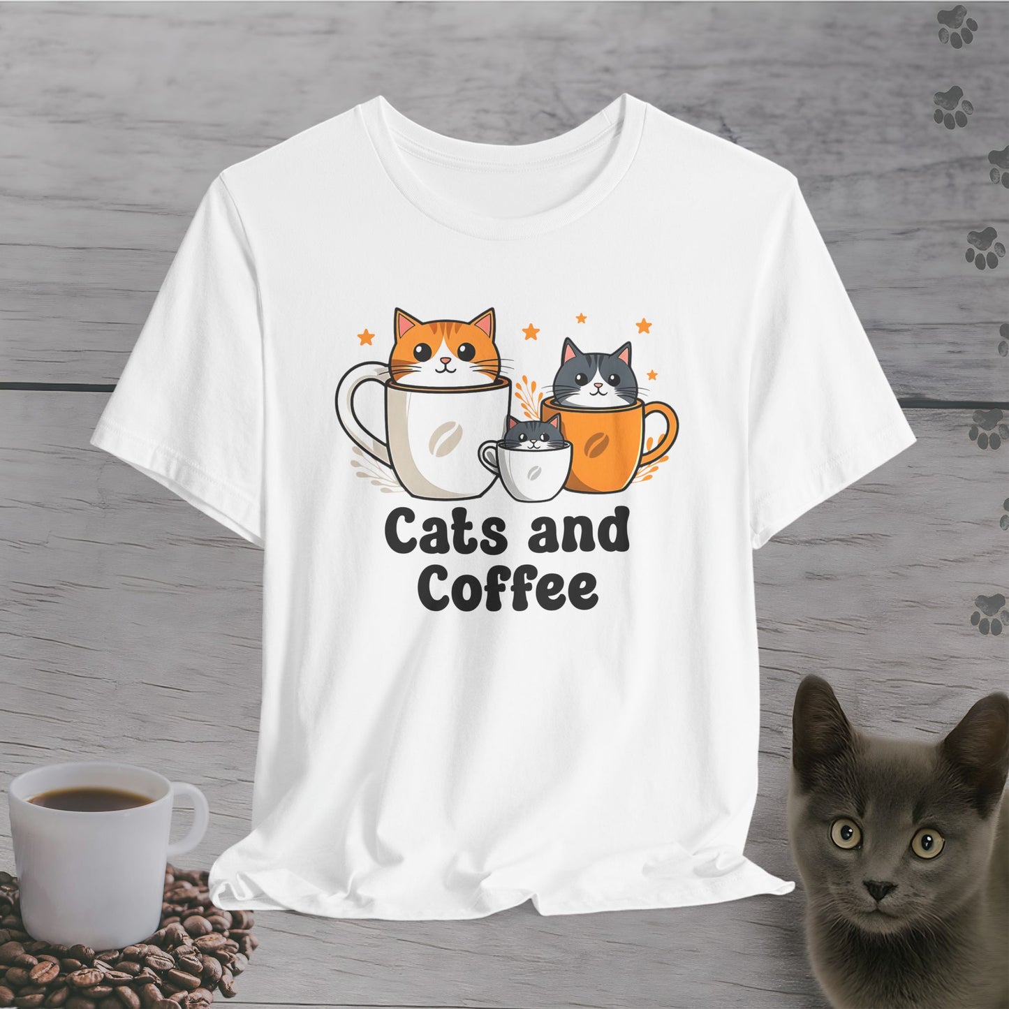 Funny Cats and Coffee T-Shirt