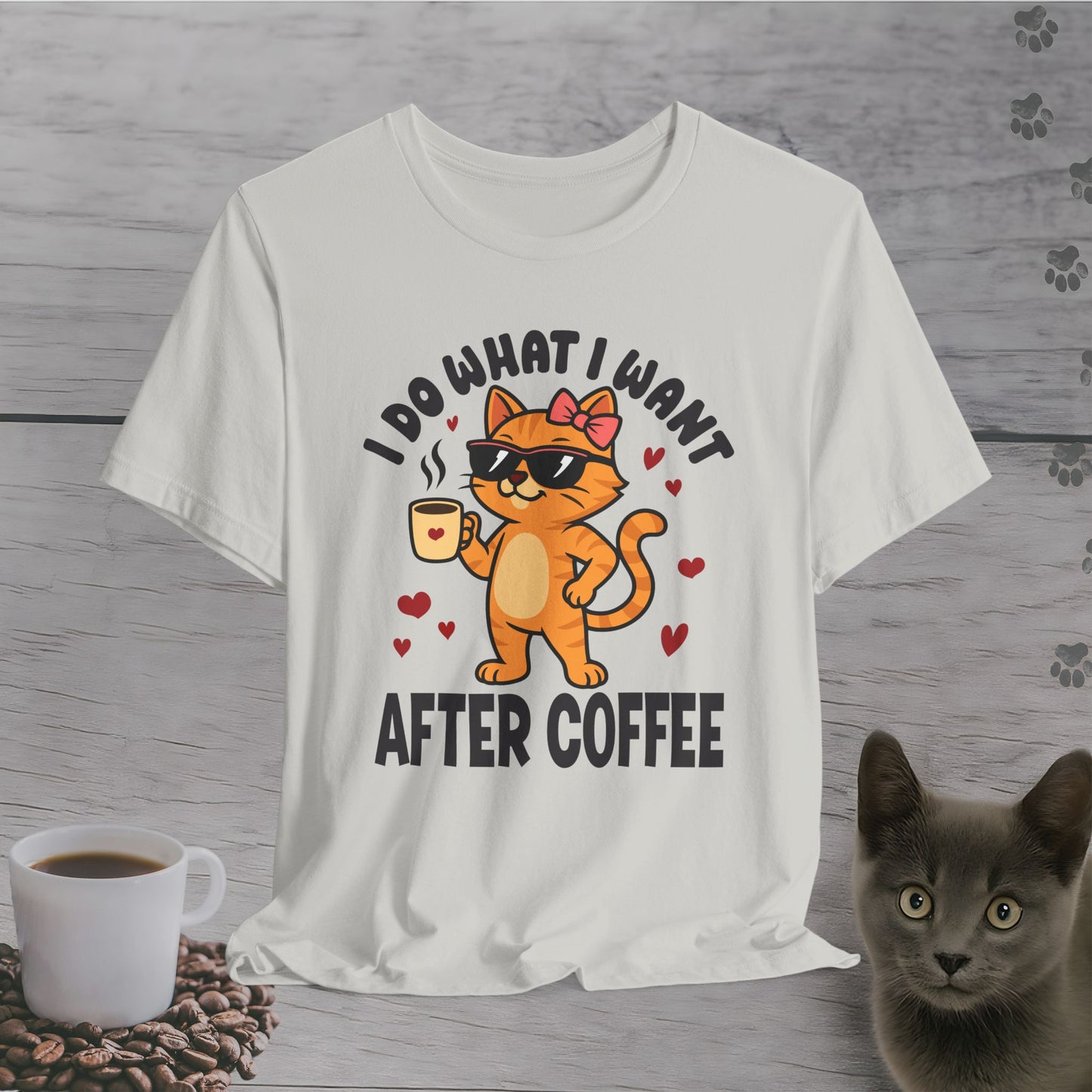 Attitude After Coffee Cat T-Shirt