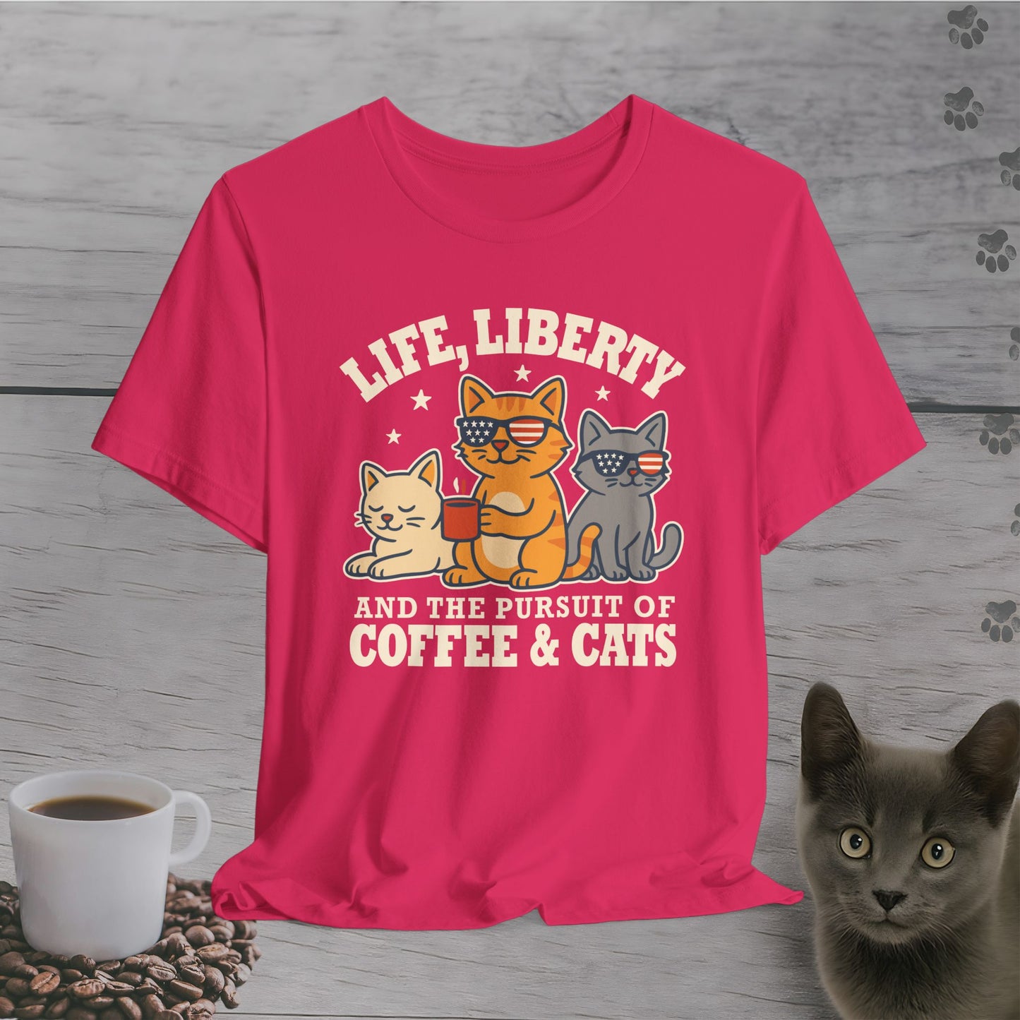 Freedom, Coffee & Cats T-Shirt
