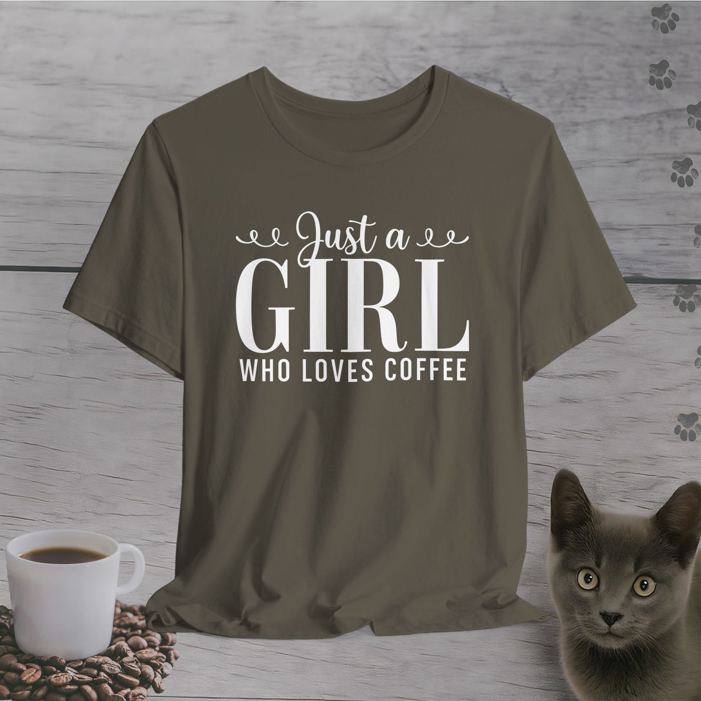 Cute Just a Girl Who Loves Coffee T-Shirt