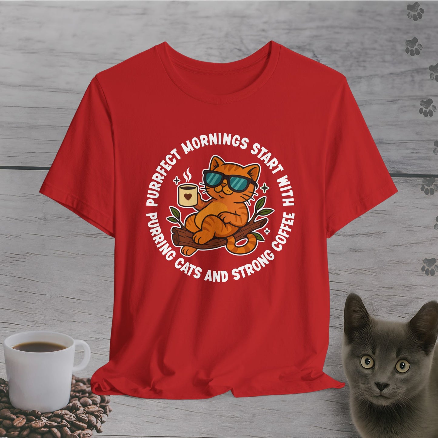 Purrfect Morning Cat T-Shirt