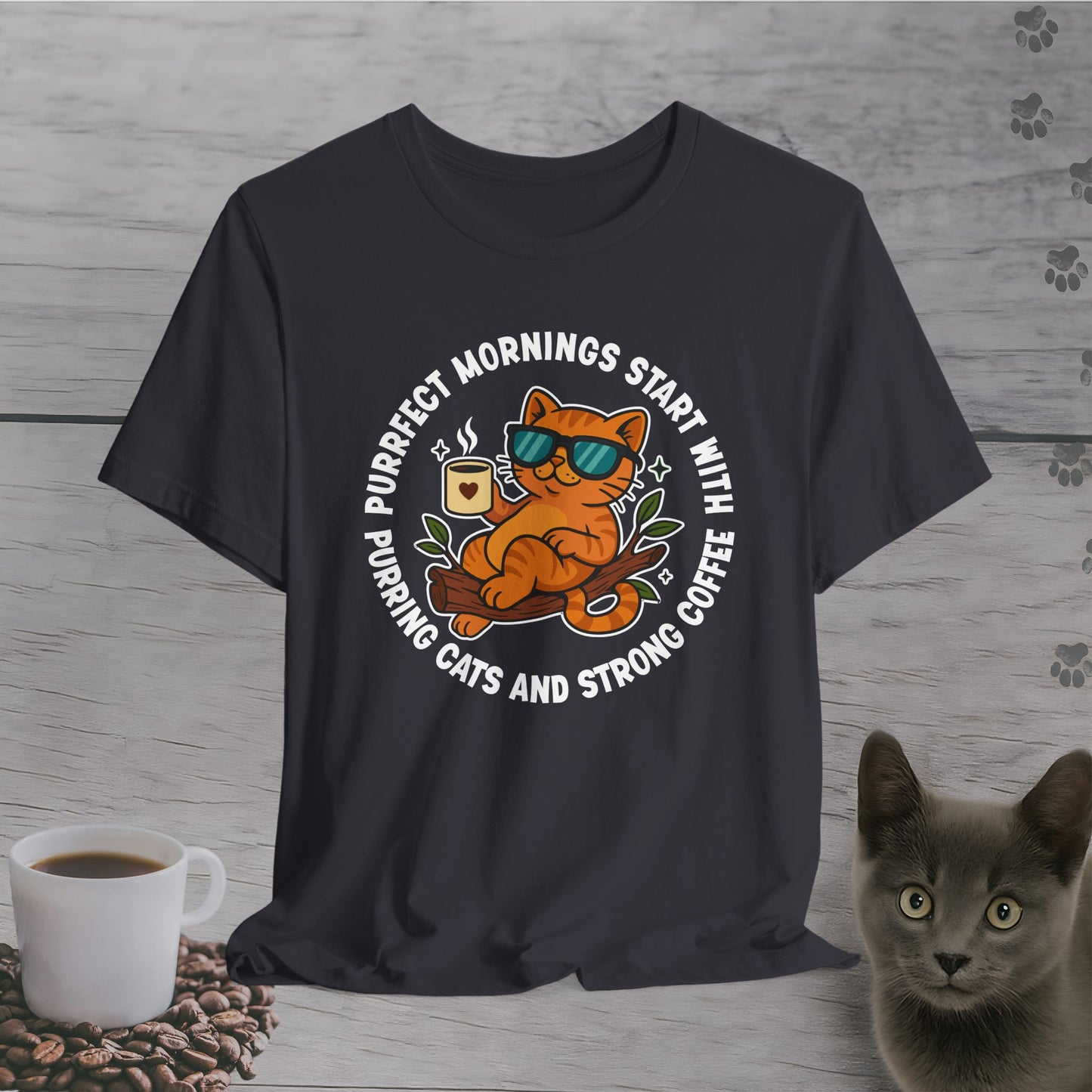 Purrfect Morning Cat T-Shirt