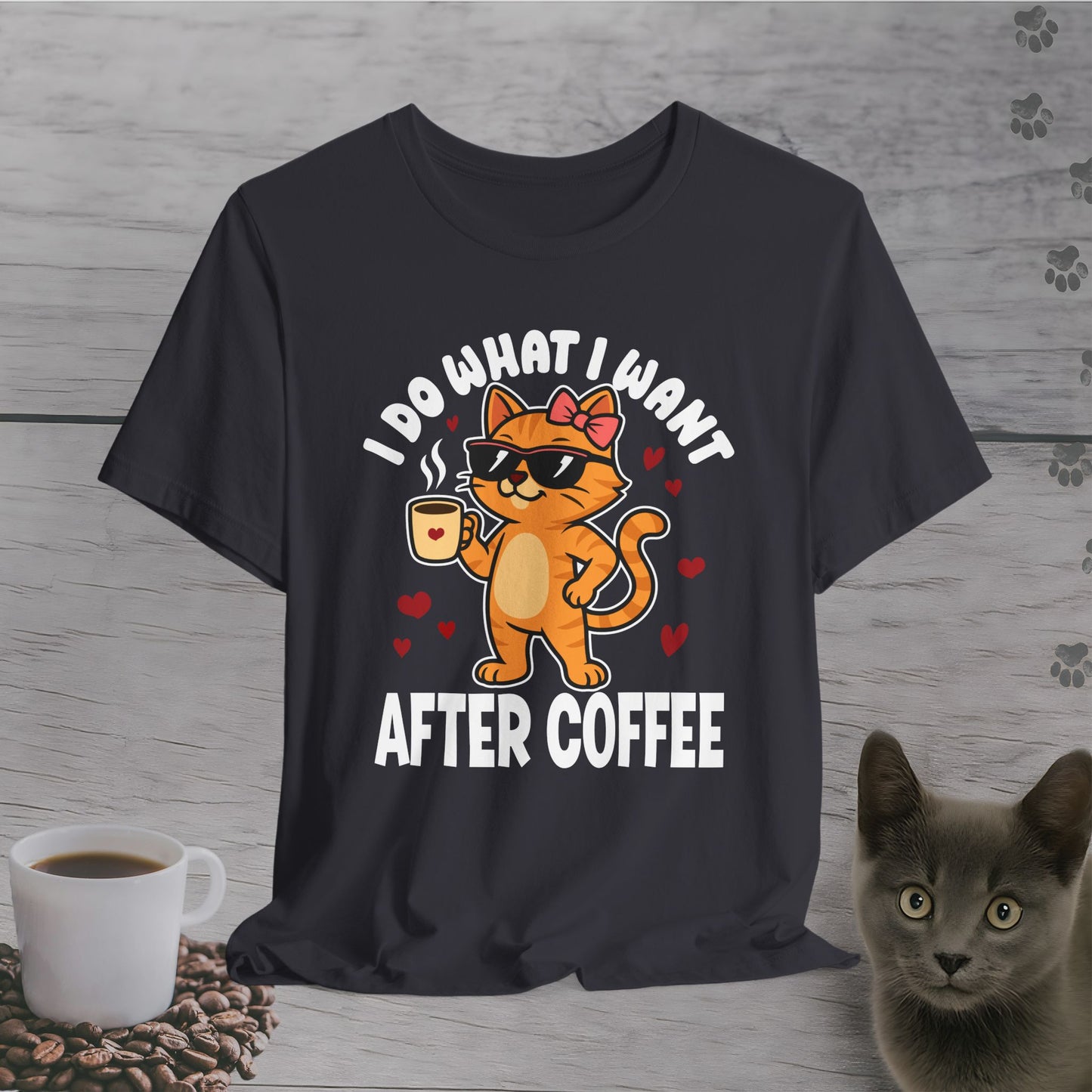 Attitude After Coffee Cat T-Shirt