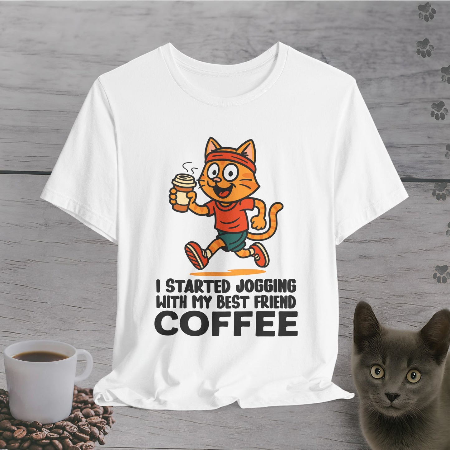 Running with My Coffee Cat T-Shirt